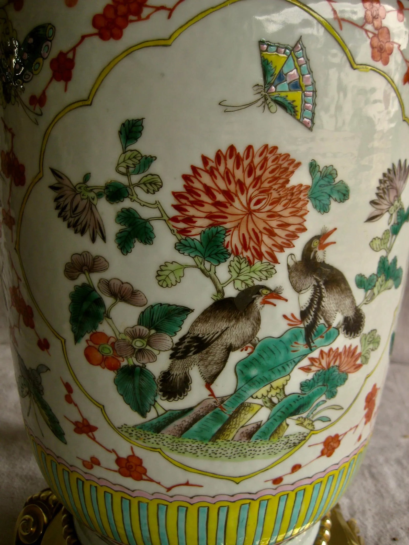 19th Century Large Chinese Vase Bronze Mounted Lamp - 3