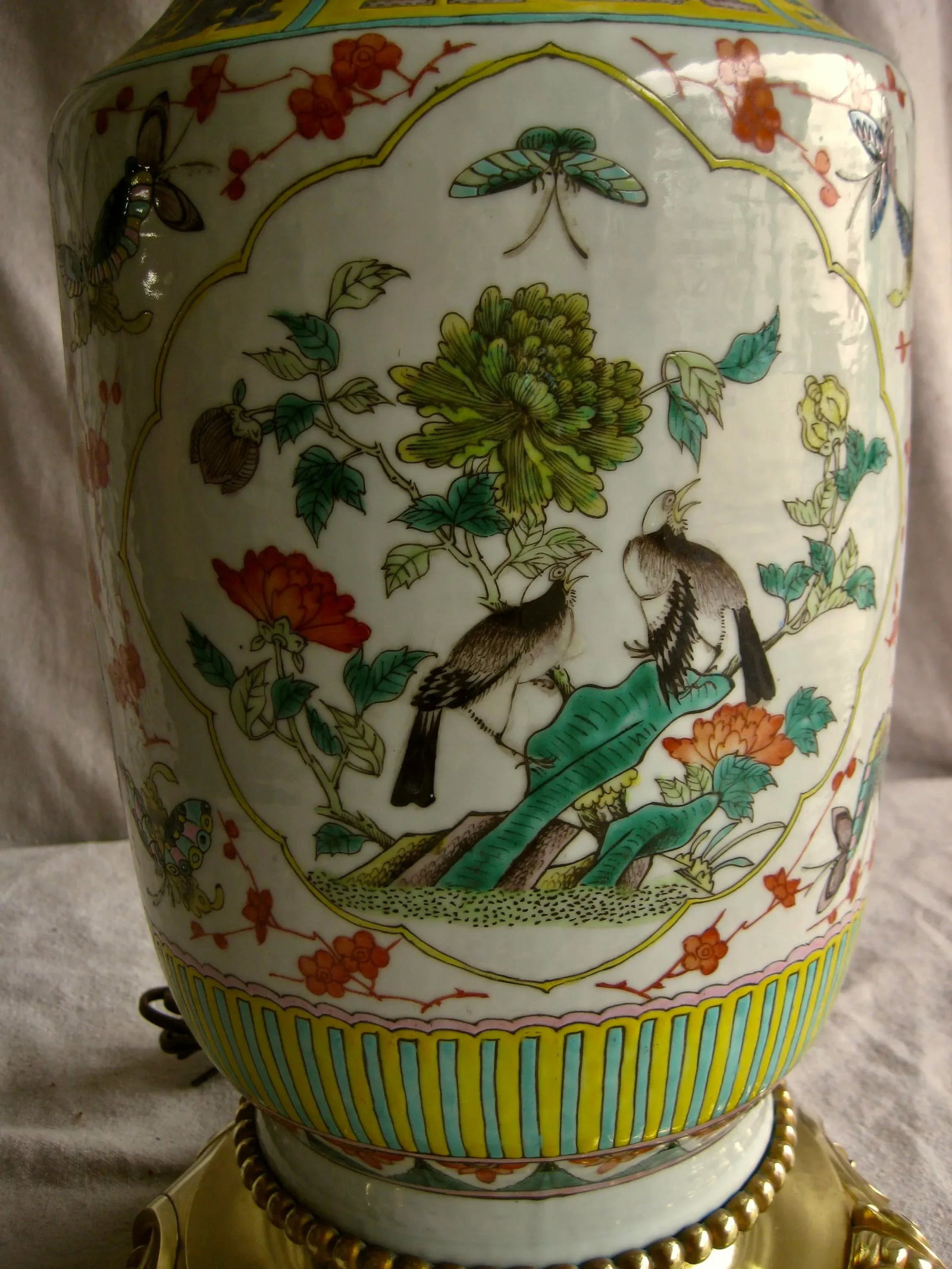 19th Century Large Chinese Vase Bronze Mounted Lamp - 5
