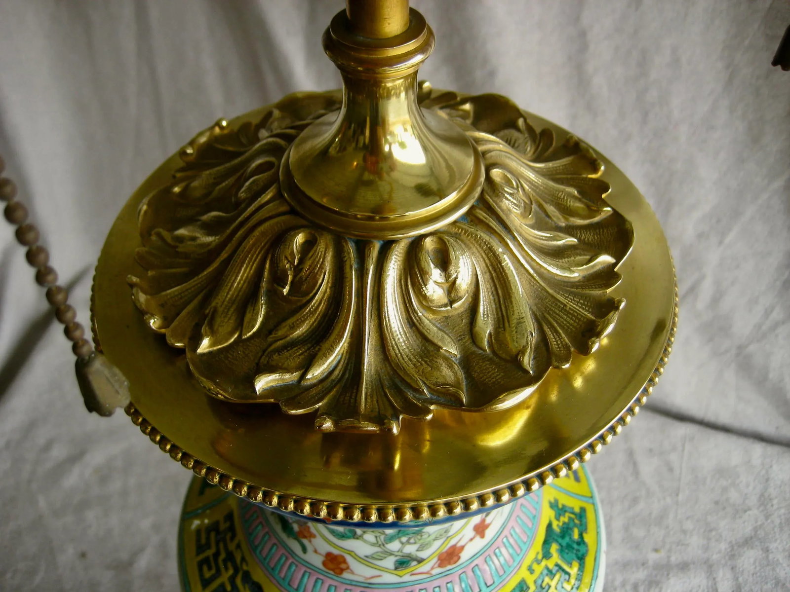 19th Century Large Chinese Vase Bronze Mounted Lamp - 8