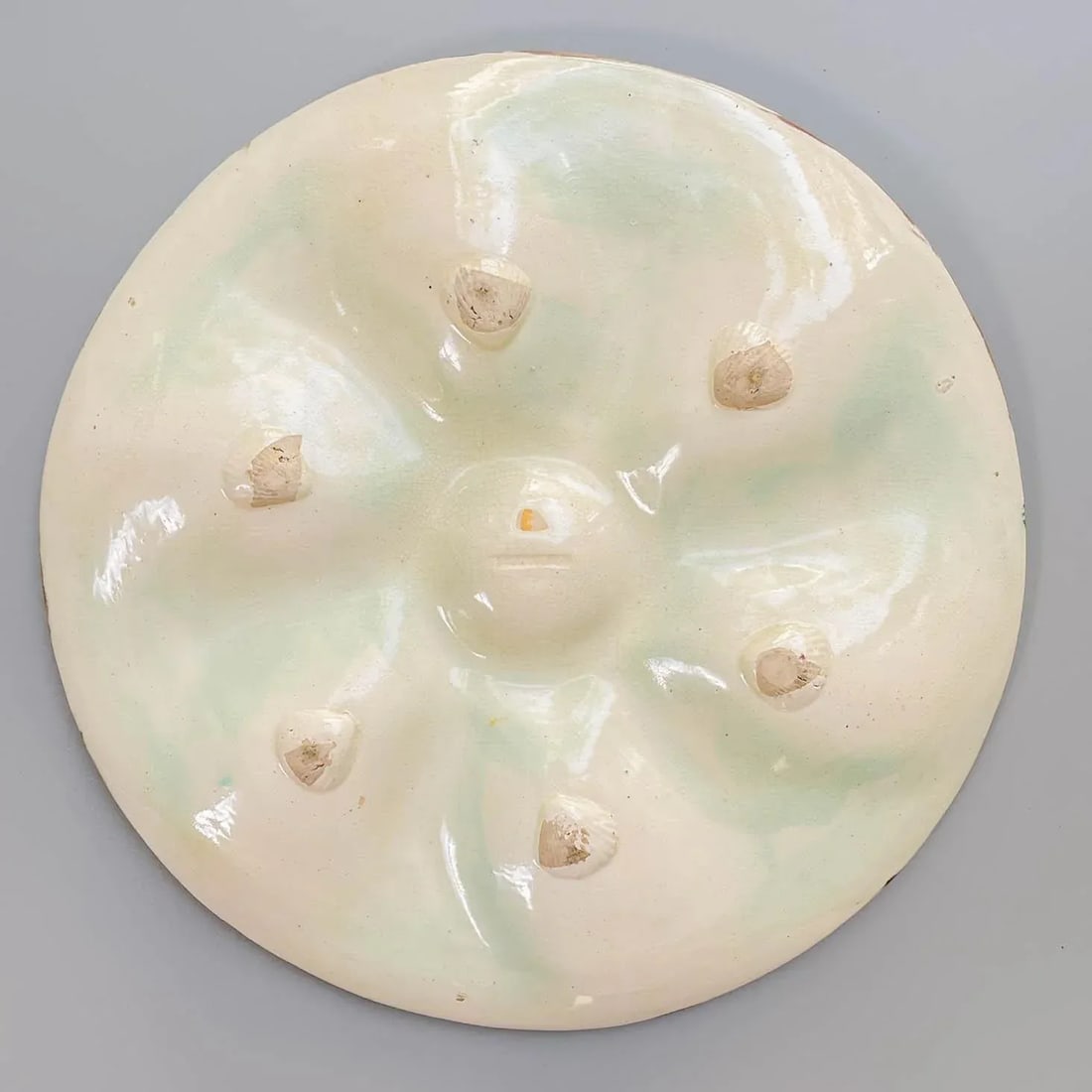 19th Century English Fielding Majolica Oyster Plate - 4