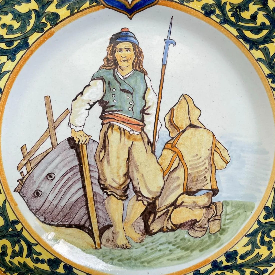 19th Century French Porquier Beau Quimper Faience Plate - 4