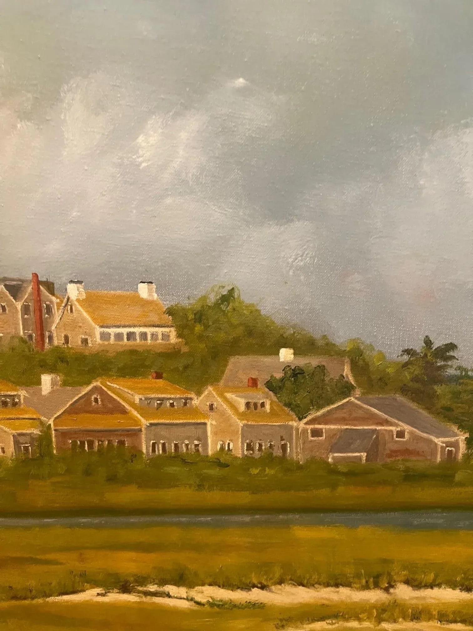 Framed Oil Painting on Linen "Beacon" Shorescape Scene by Mark Sylva - 10