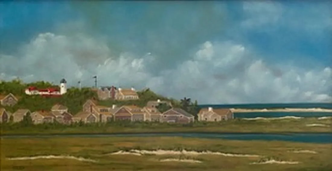 Framed Oil Painting on Linen "Beacon" Shorescape Scene by Mark Sylva - 3