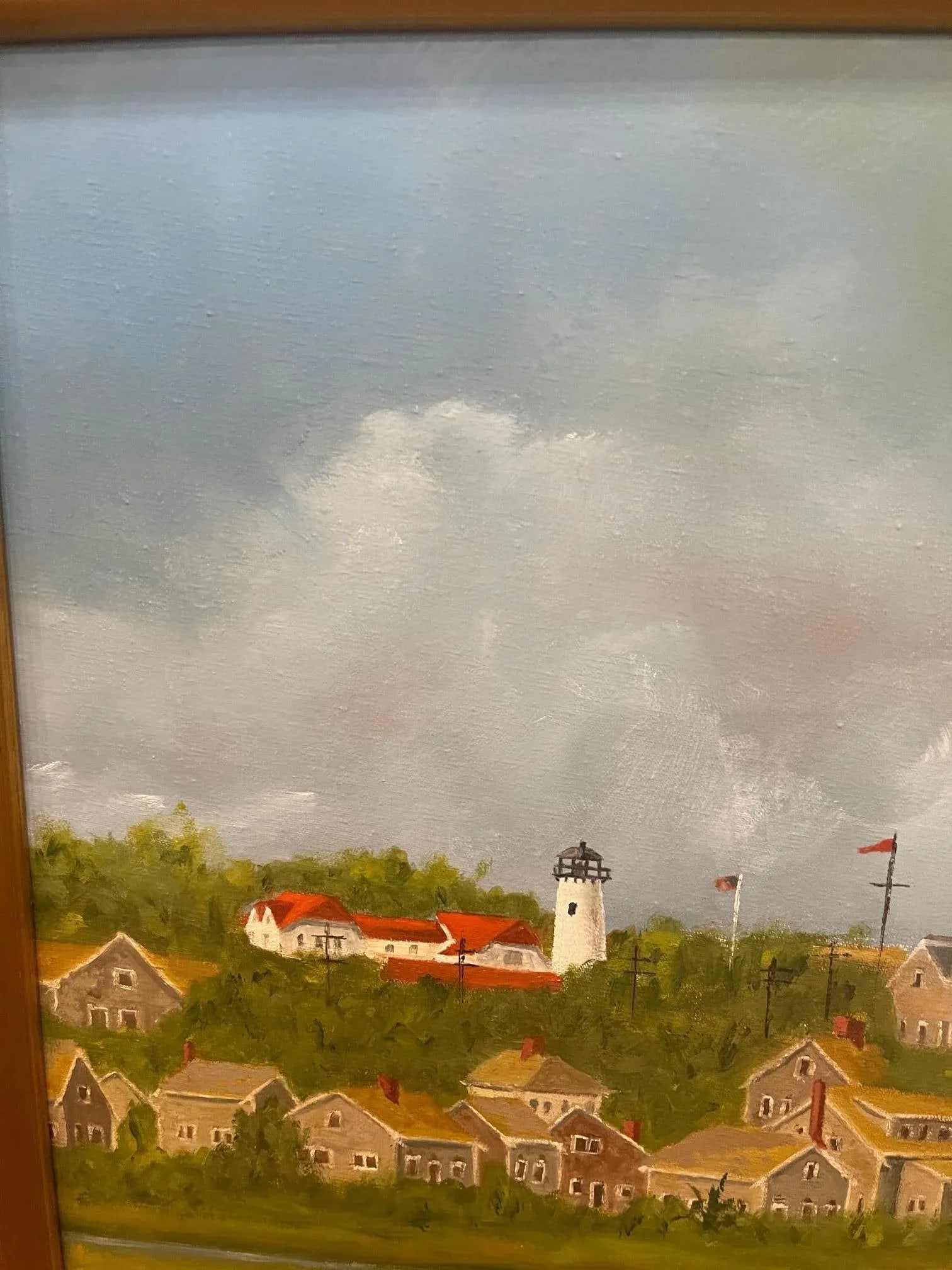 Framed Oil Painting on Linen "Beacon" Shorescape Scene by Mark Sylva - 4