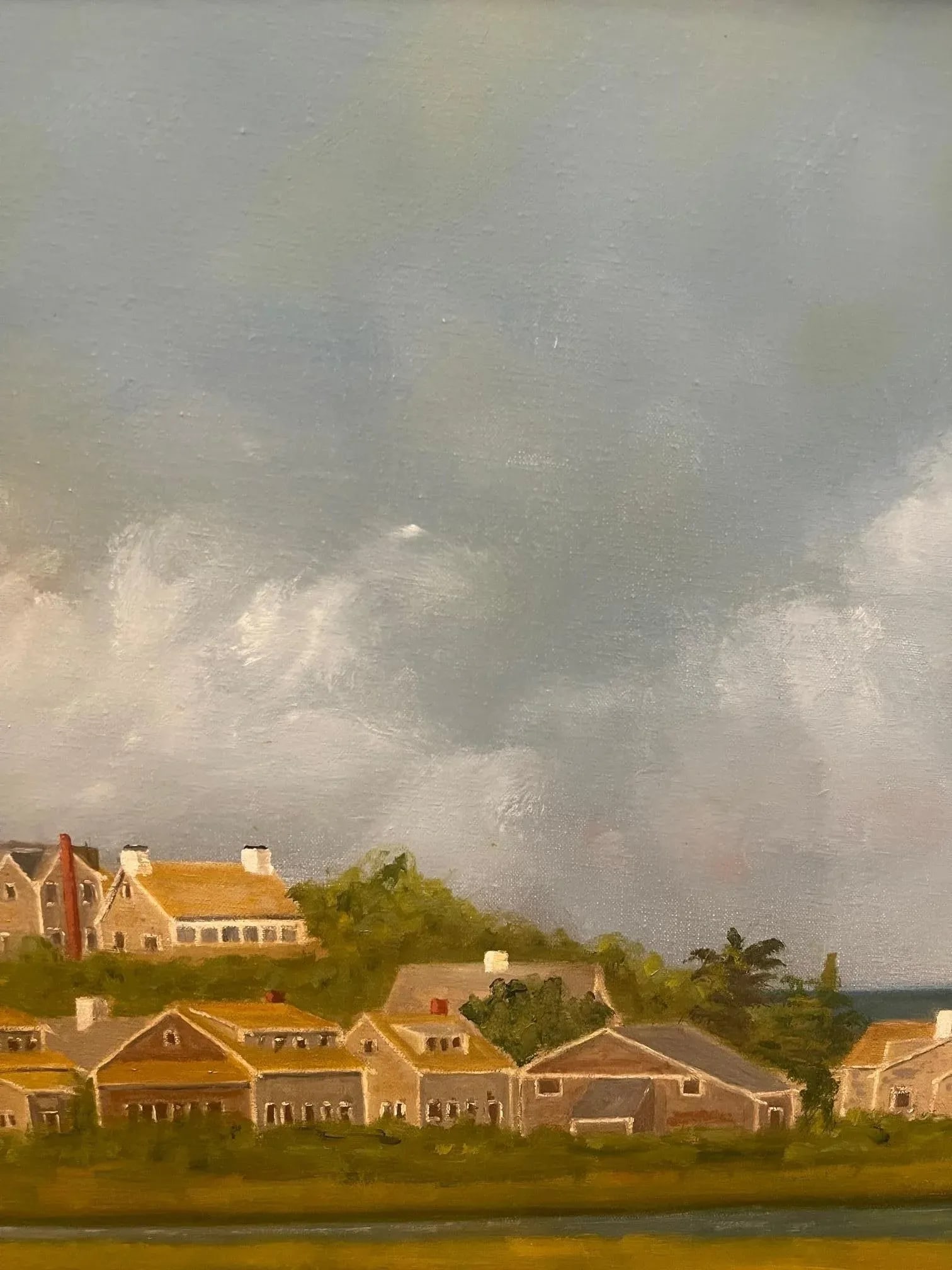 Framed Oil Painting on Linen "Beacon" Shorescape Scene by Mark Sylva - 5