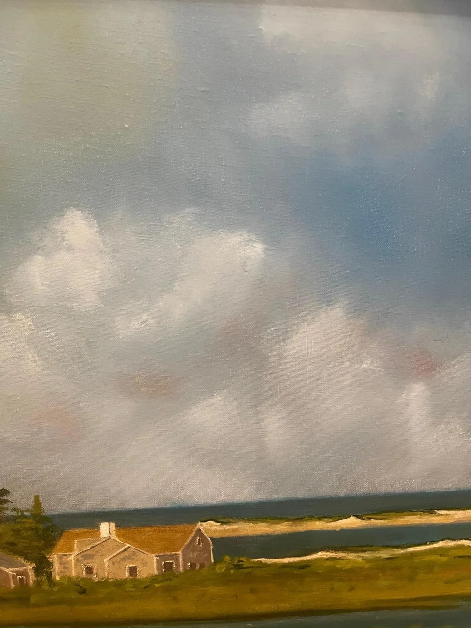 Framed Oil Painting on Linen "Beacon" Shorescape Scene by Mark Sylva - 6