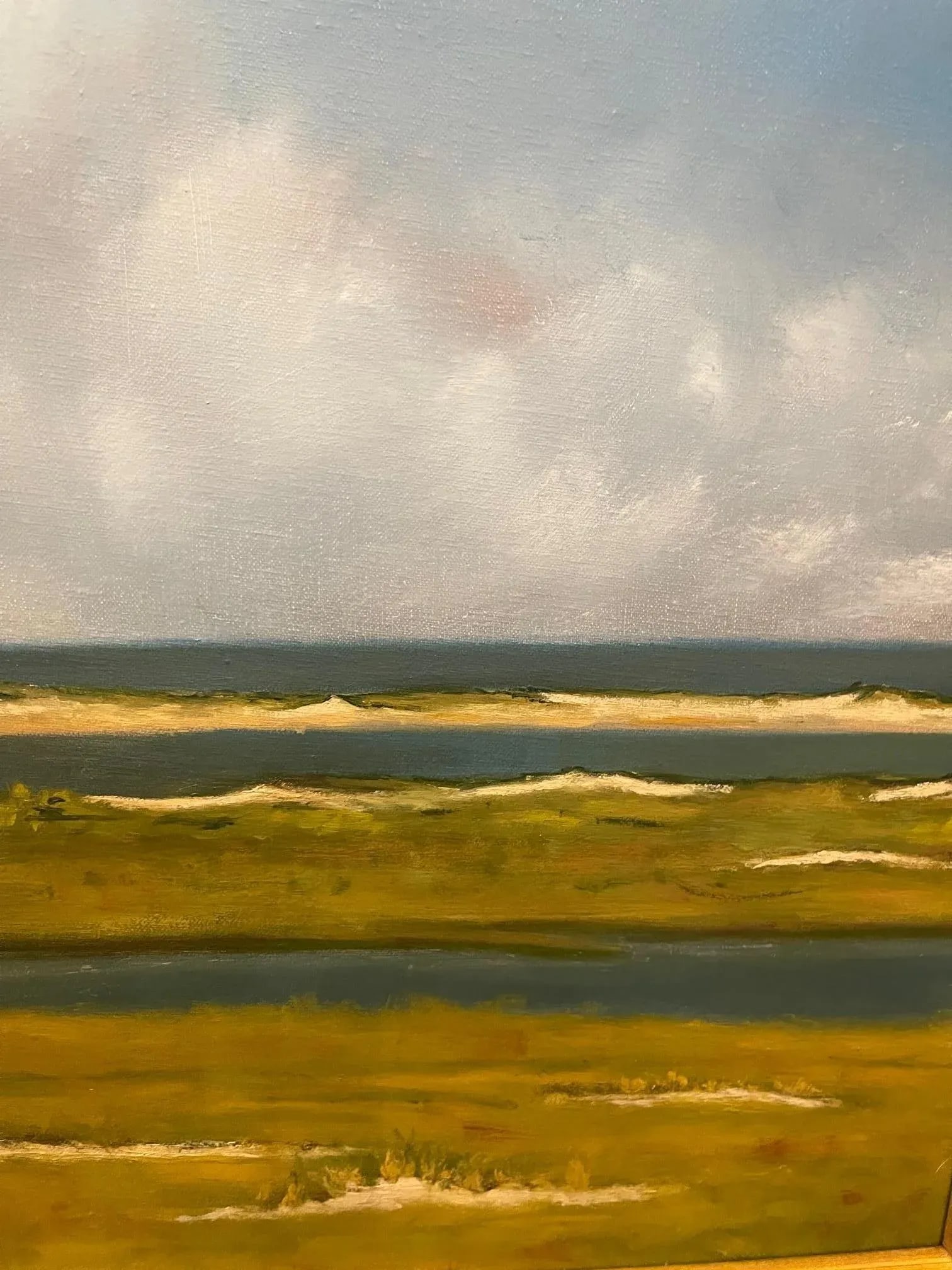 Framed Oil Painting on Linen "Beacon" Shorescape Scene by Mark Sylva - 8