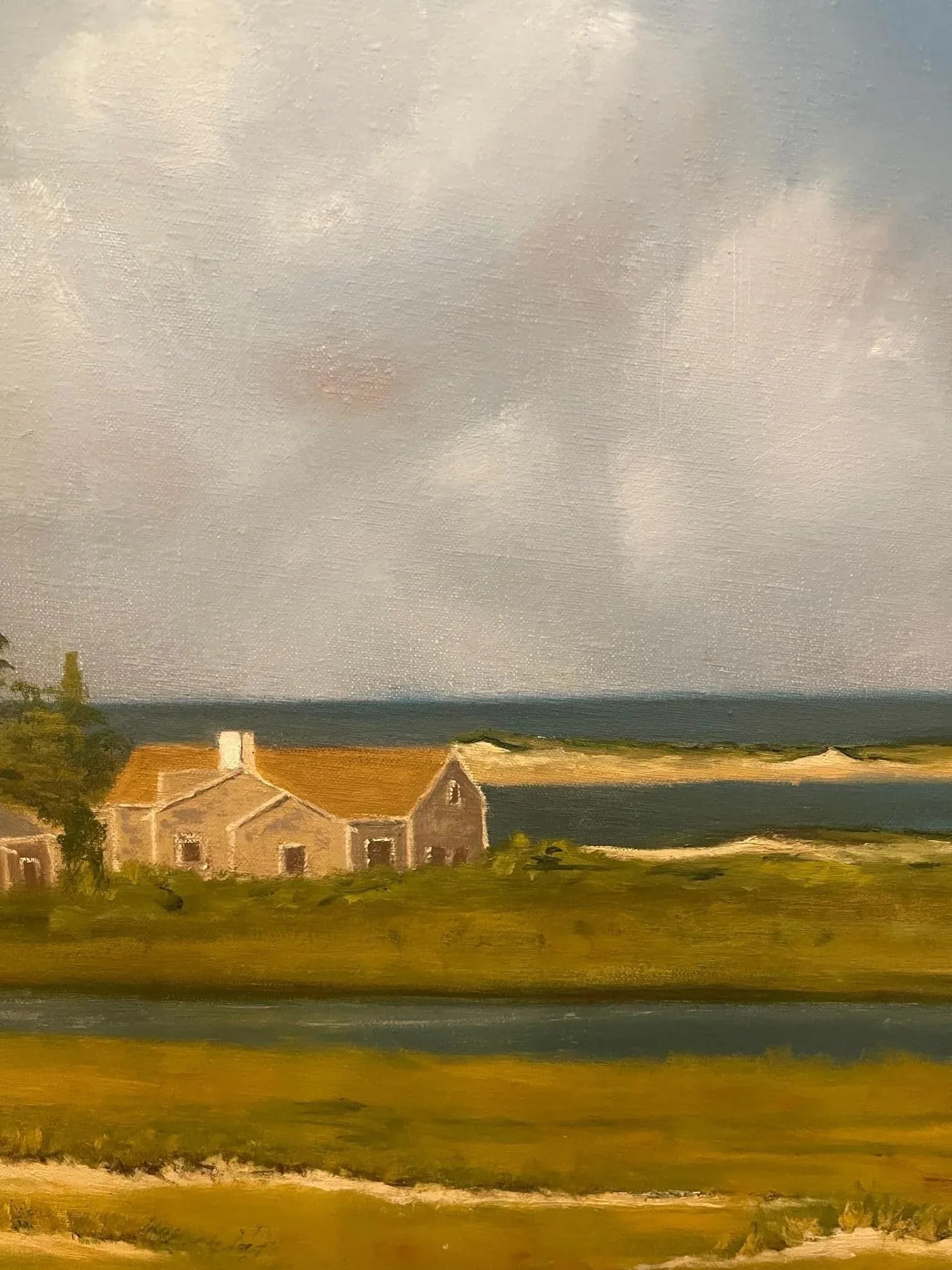 Framed Oil Painting on Linen "Beacon" Shorescape Scene by Mark Sylva - 9