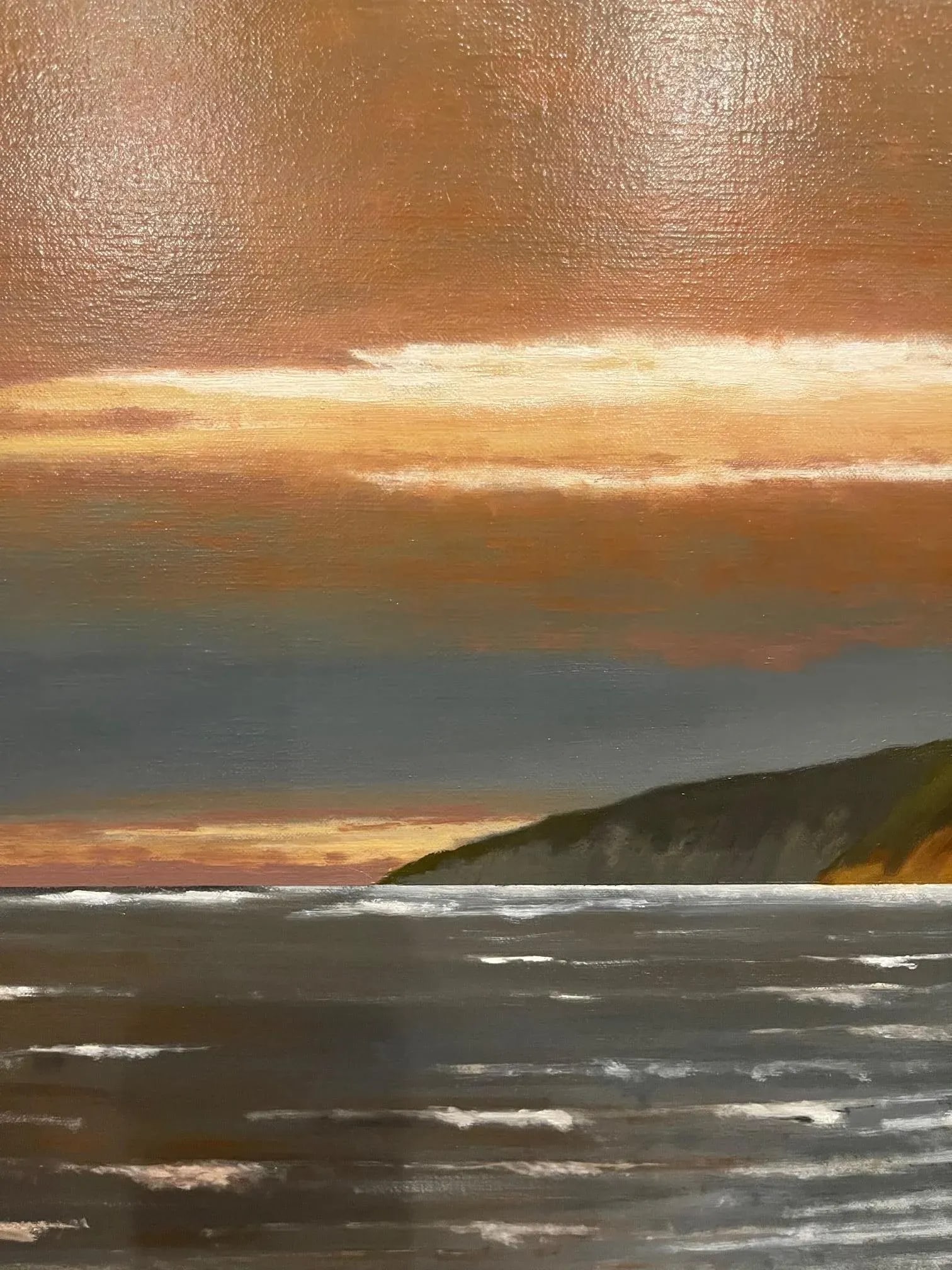 Framed Oil Painting on Linen "Red Central Sunset, California" by Mark Sylva - 11