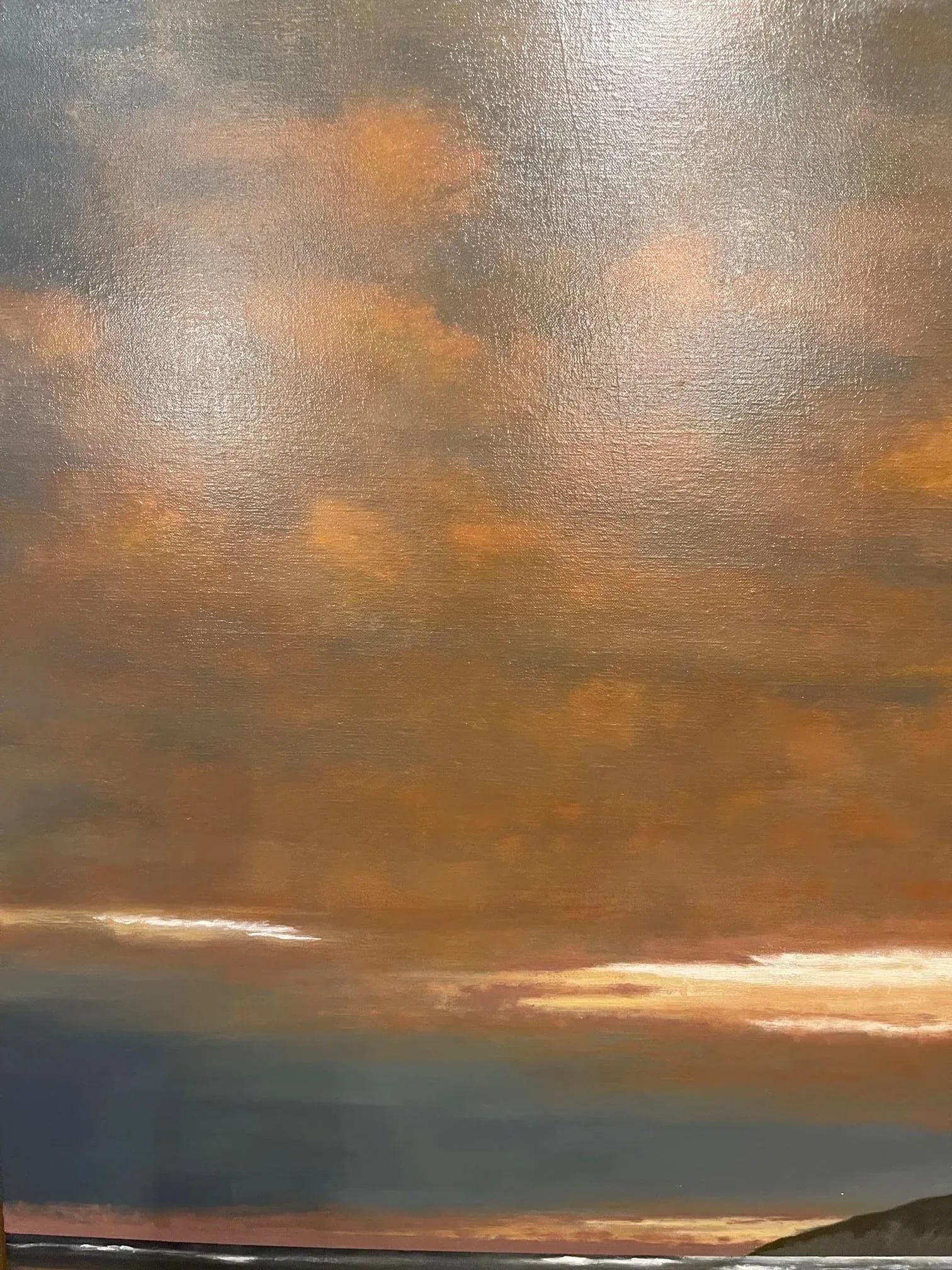 Framed Oil Painting on Linen "Red Central Sunset, California" by Mark Sylva - 6