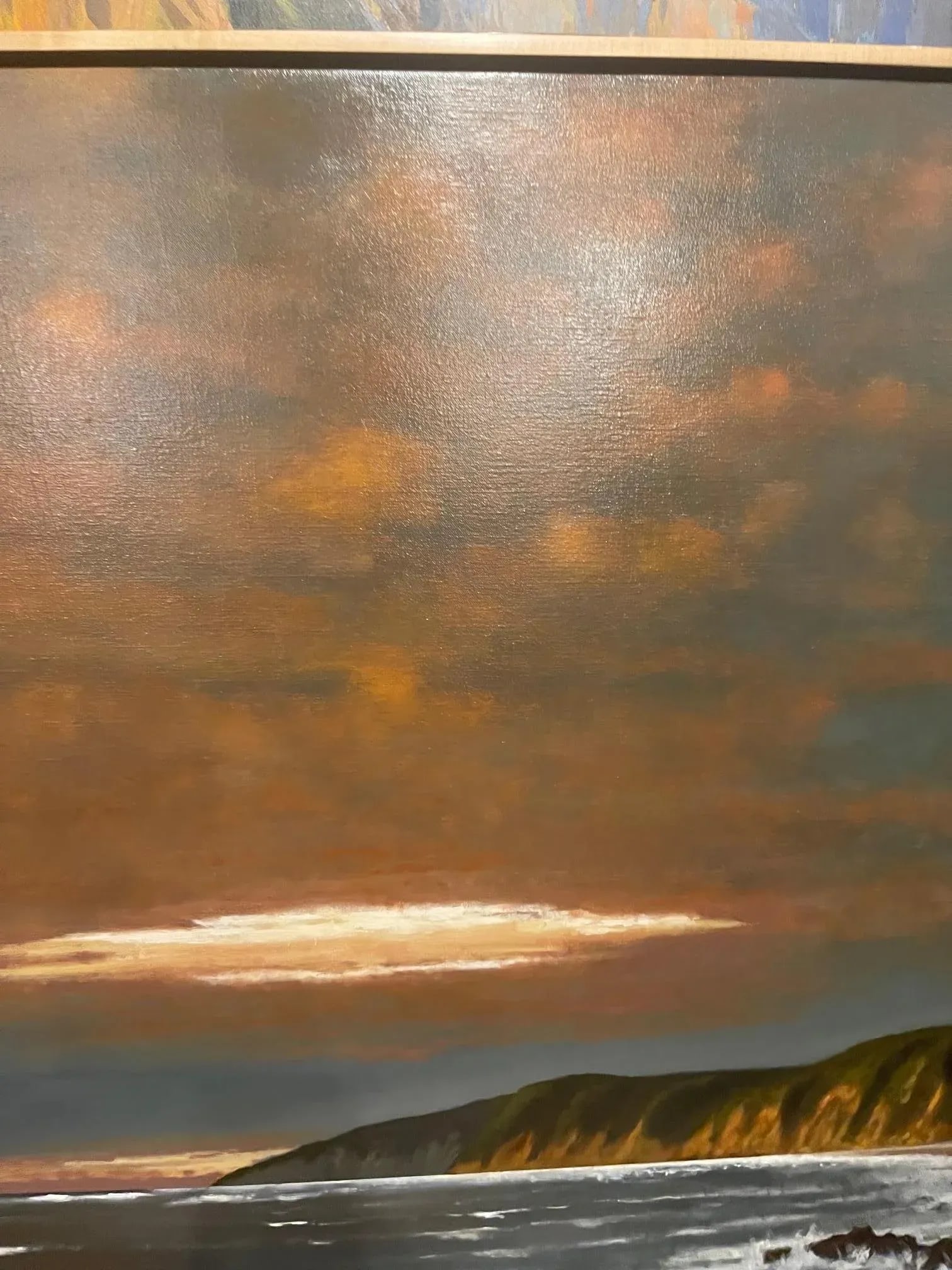Framed Oil Painting on Linen "Red Central Sunset, California" by Mark Sylva - 7