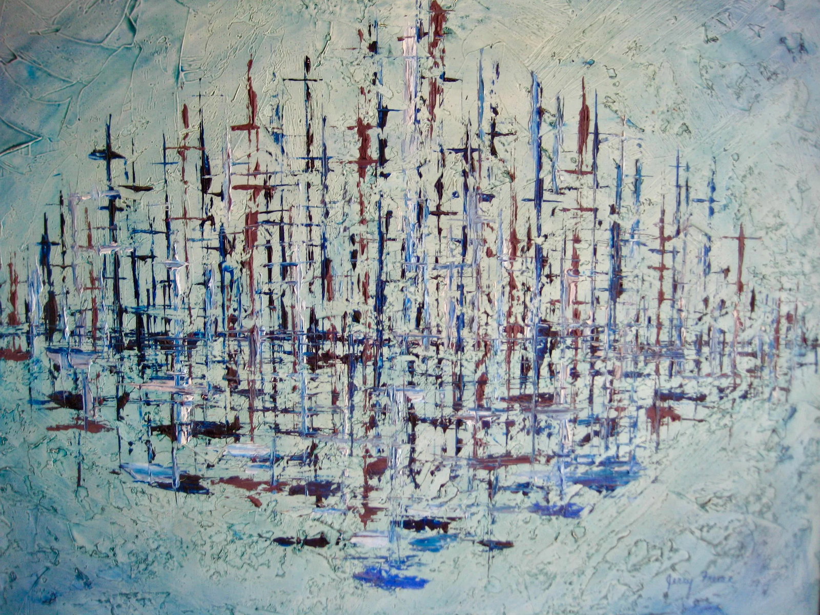 Mid Century Abstract Acrylic Painting - 2