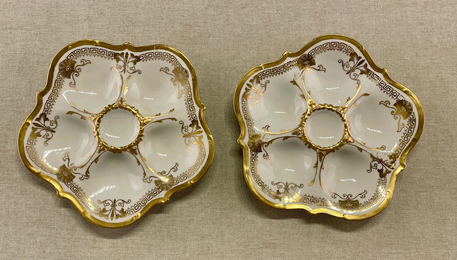French Limoges Oyster Plates for Higgins & Seiter in Ny, a Pair - 7