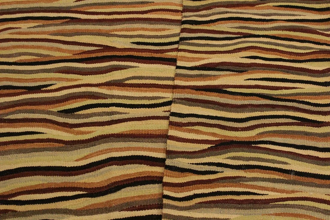 Southwestern Kilim Beige Red Wool Rug - 5'10" X 8'3" - 4