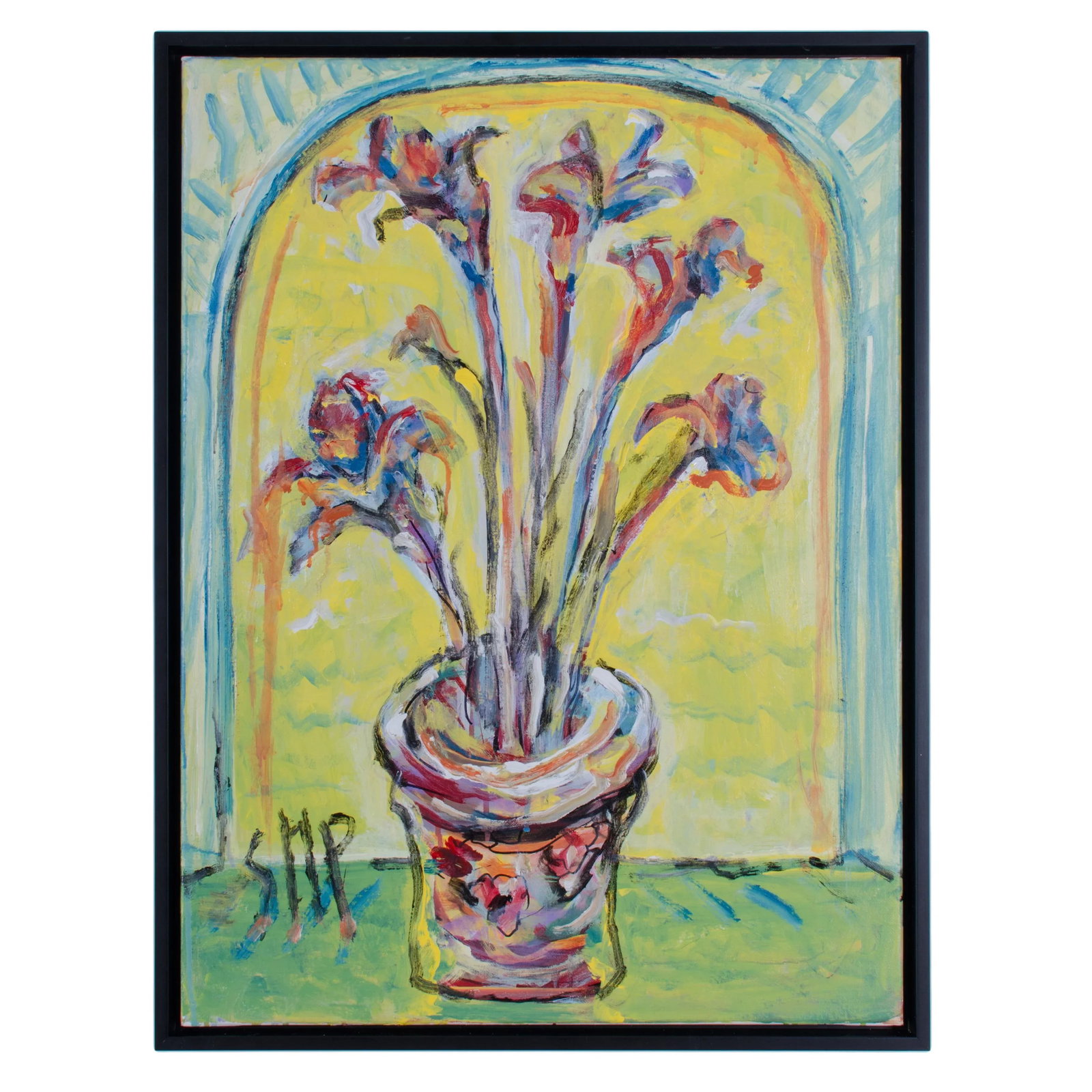 Abstract Oil Painting on Canvas, "Irises" by Suzanne McCullough Plowden - 4
