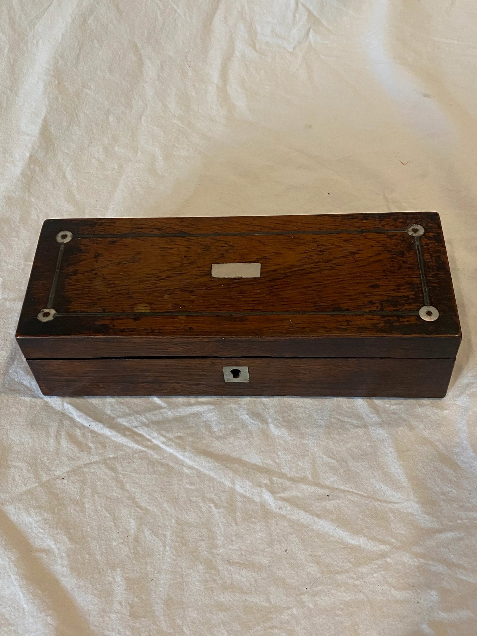 Antique English Wood Glove Box - 2