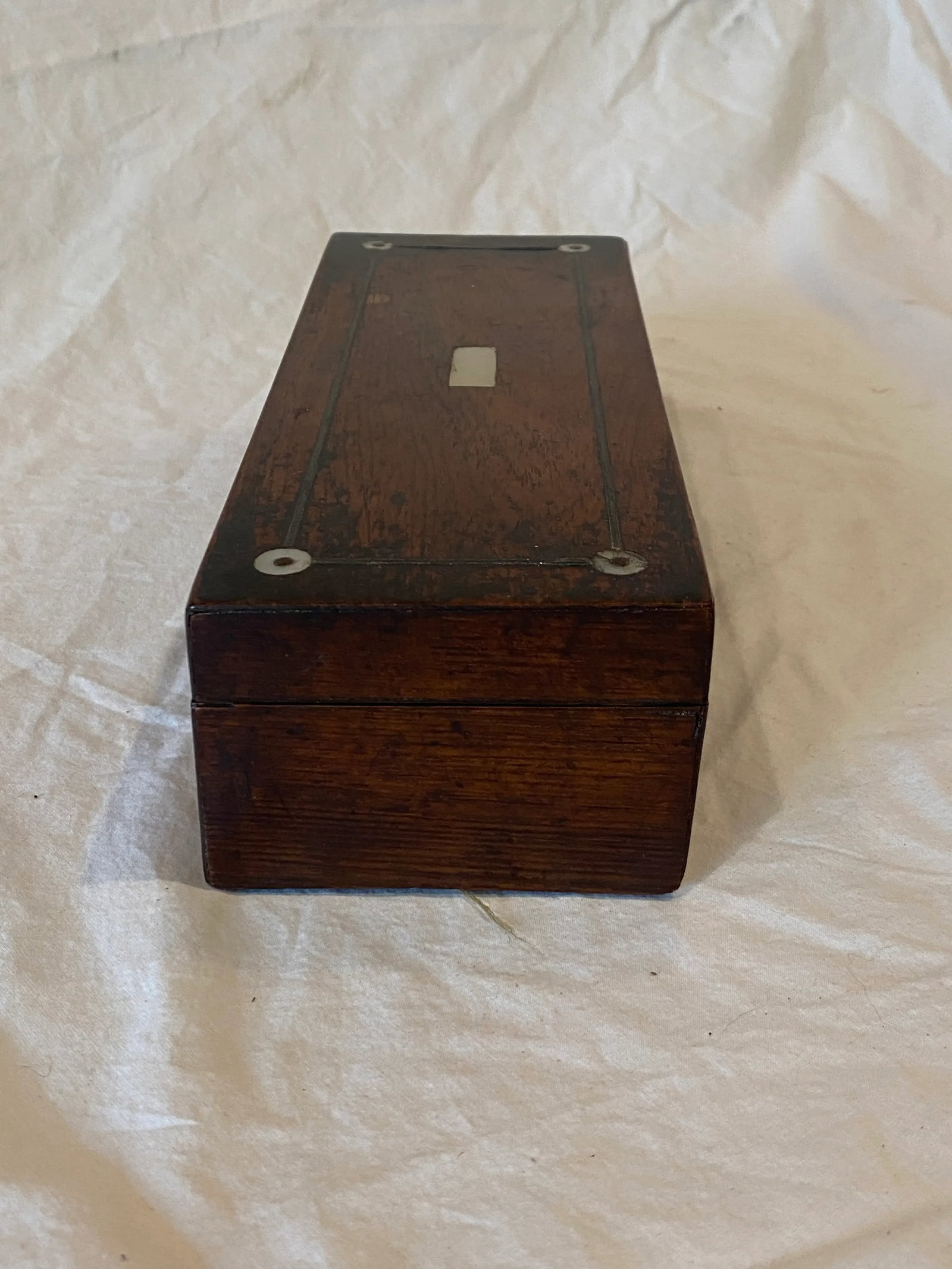Antique English Wood Glove Box - 3