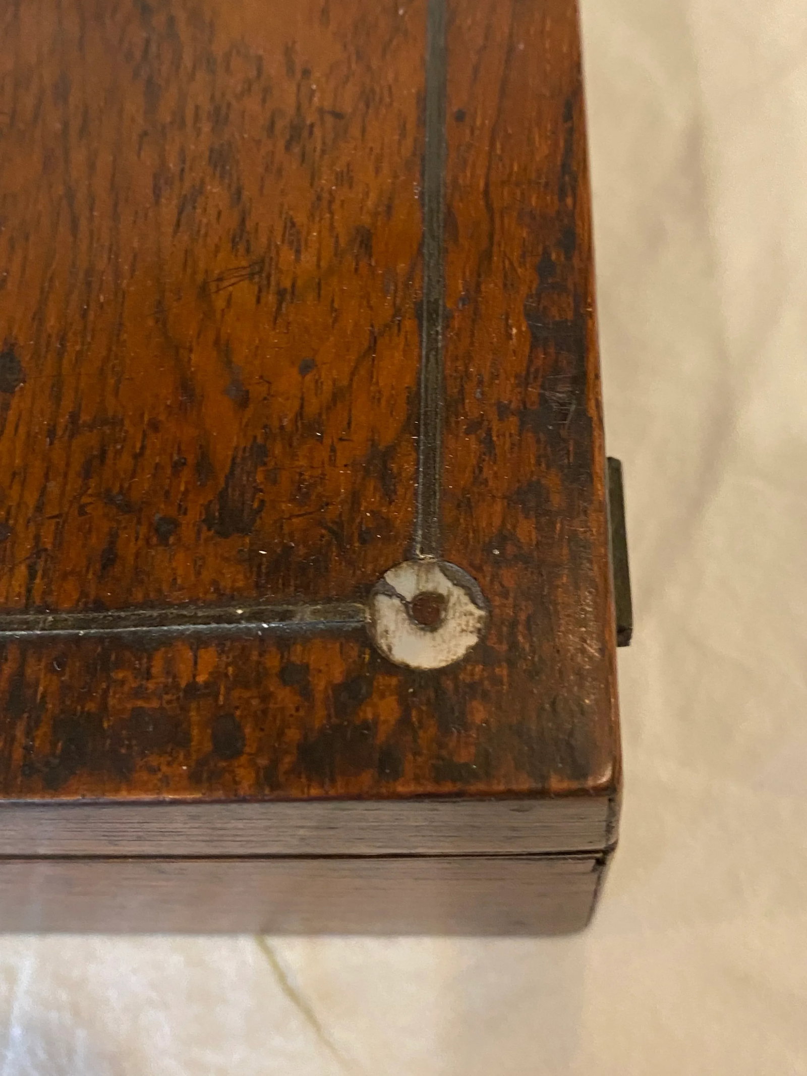 Antique English Wood Glove Box - 4