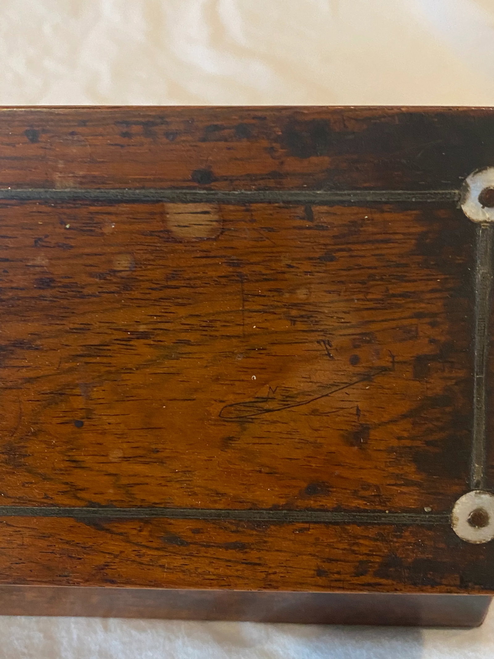 Antique English Wood Glove Box - 8