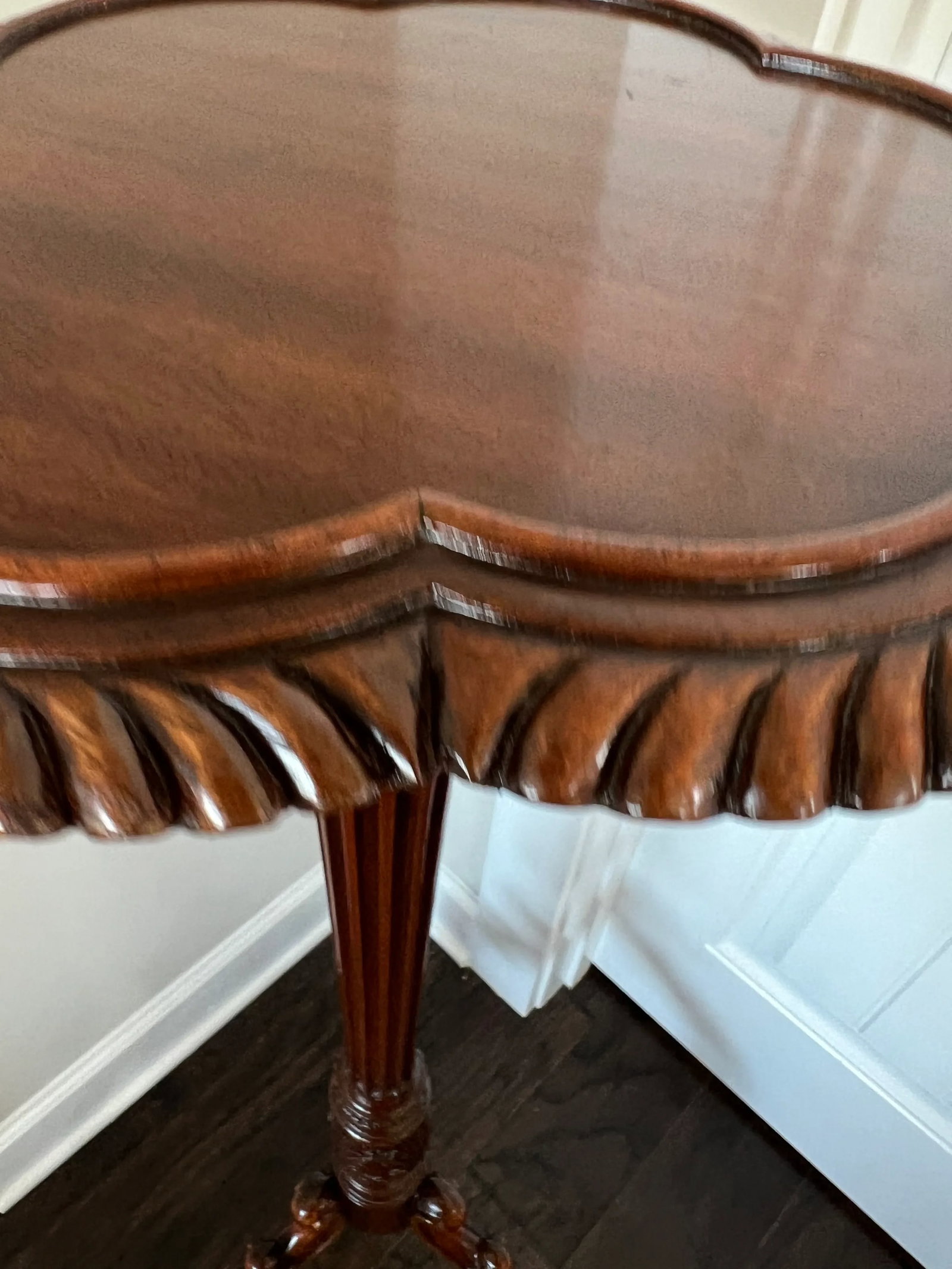Vintage Carved Mahogany Pedestal Plant Stand - 6