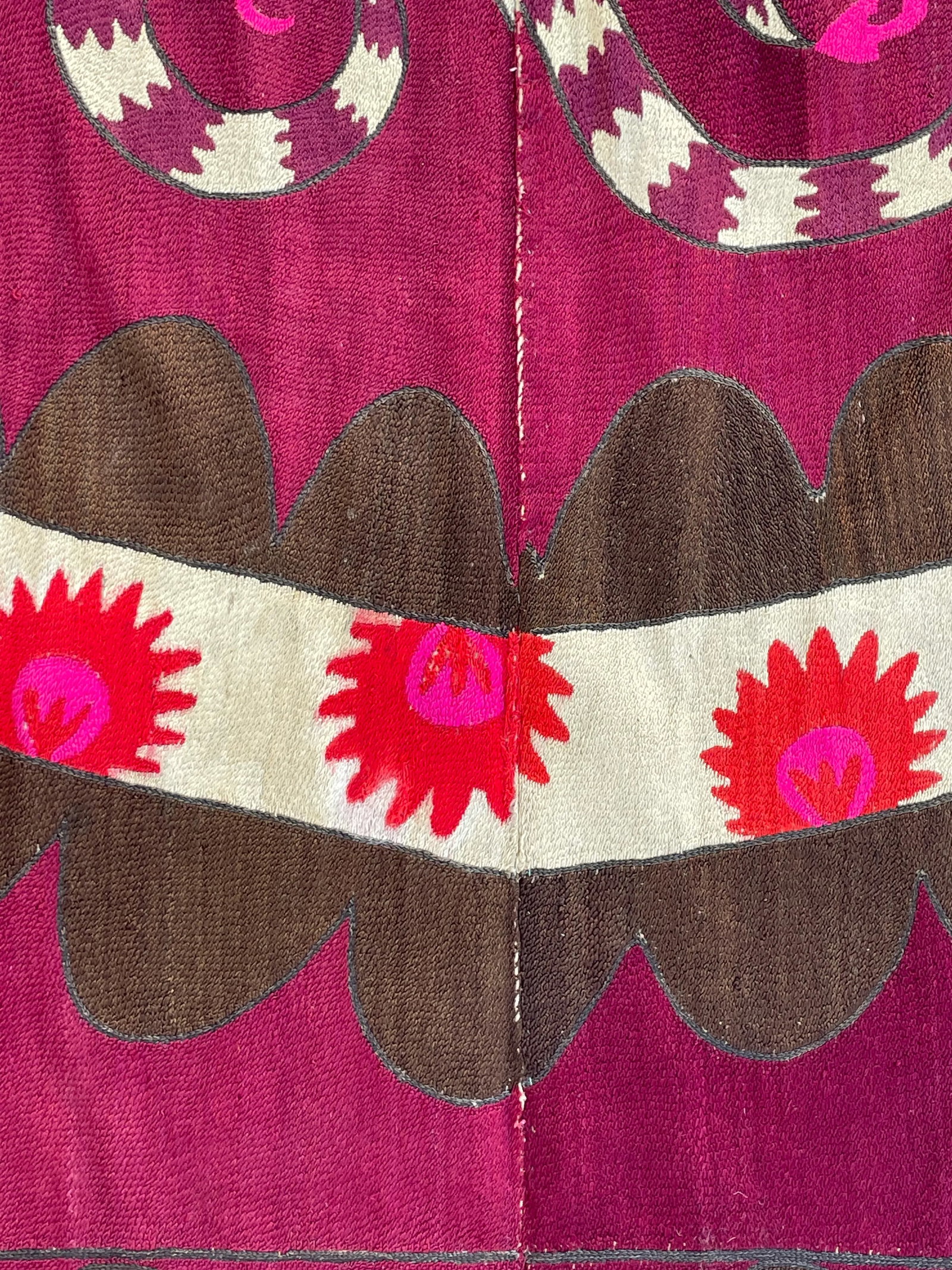 Stunning Hand Embroidered Suzani Bed Covering - 11