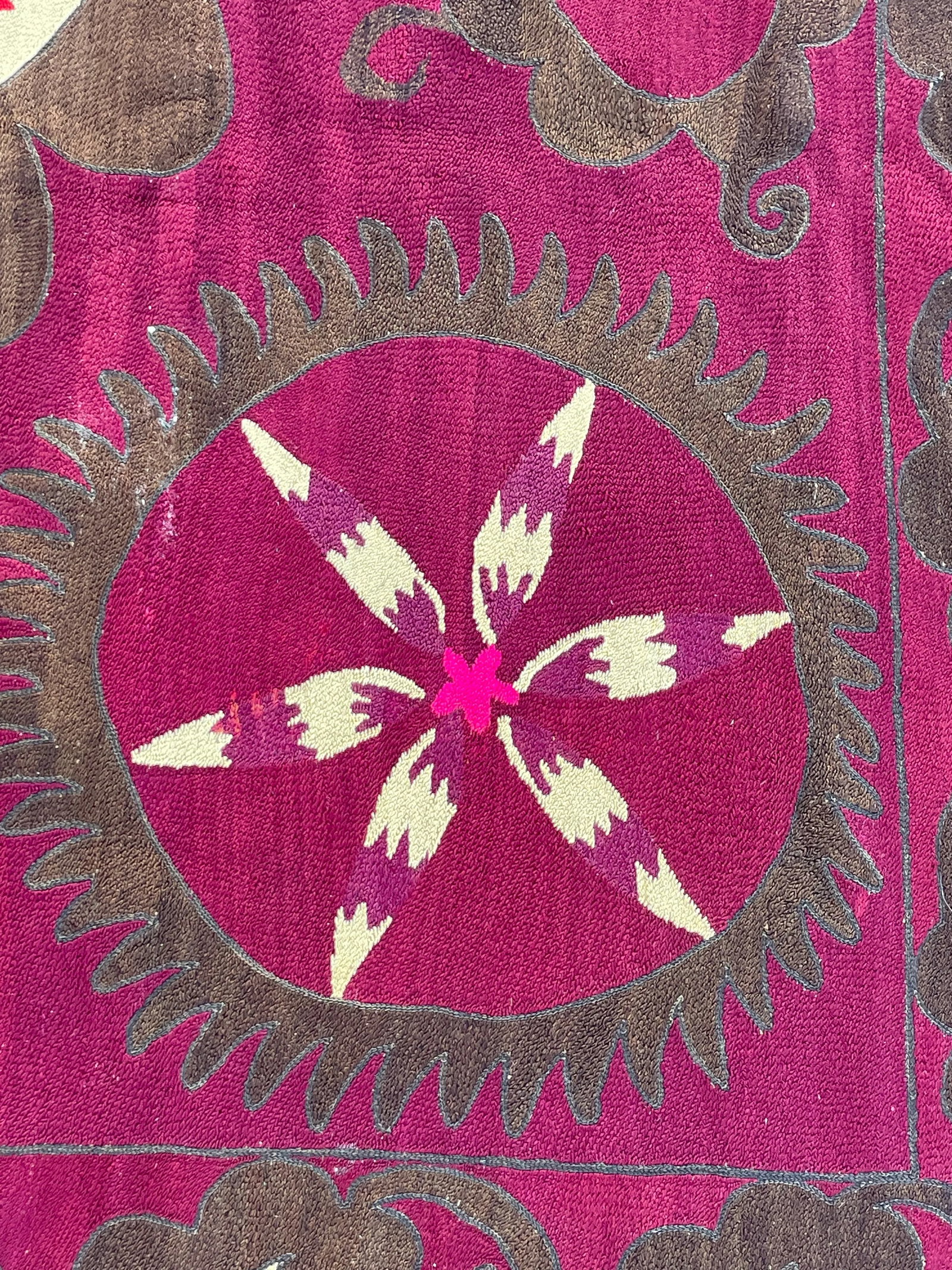 Stunning Hand Embroidered Suzani Bed Covering - 6