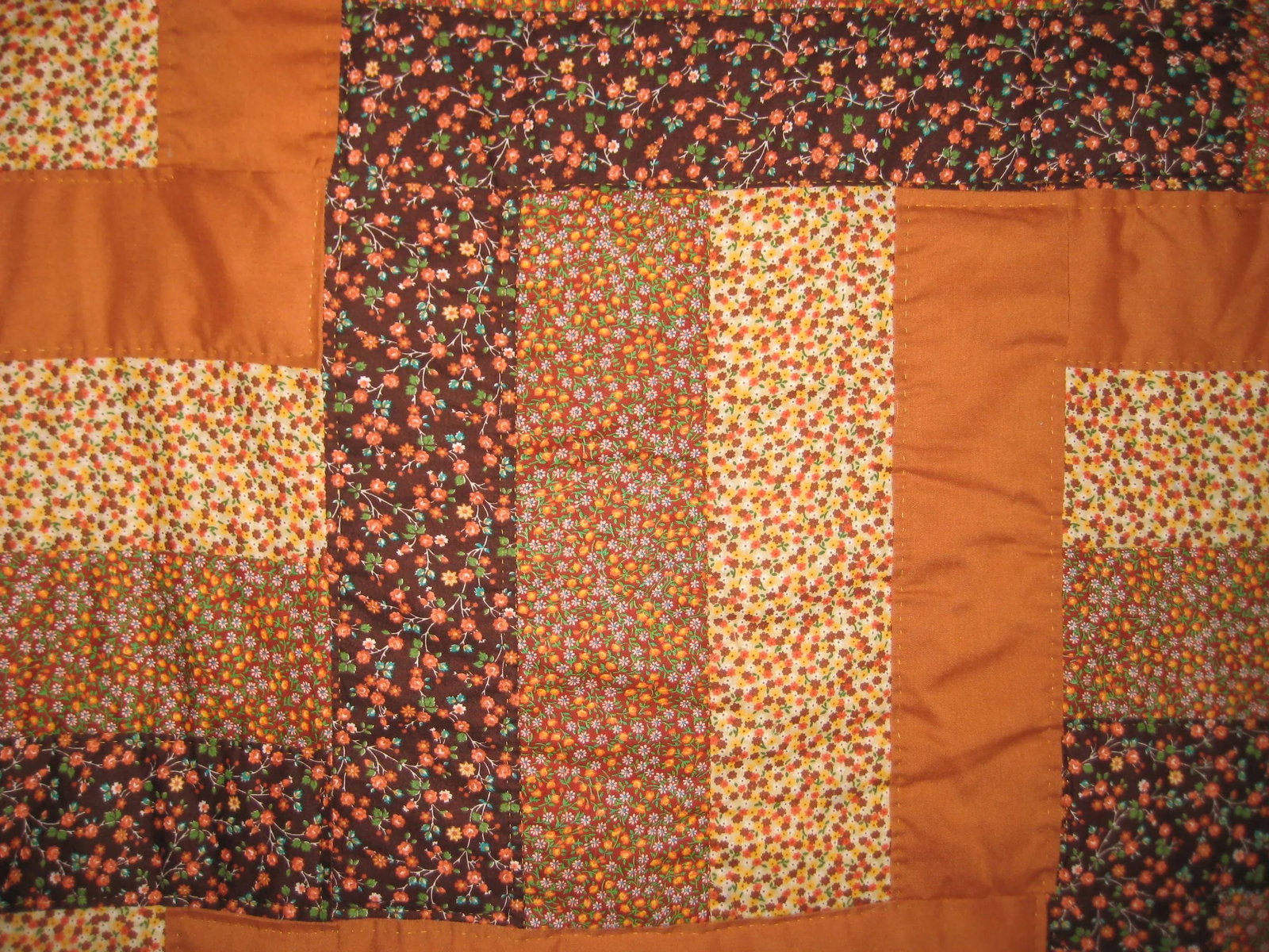 American Amish Mid Century Quilt Thanksgiving Colors - 3