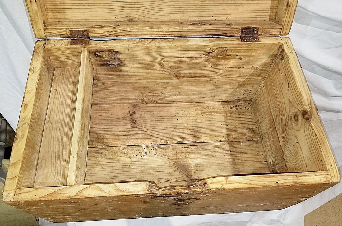 Antique Pine Tool Chest Trunk - 8