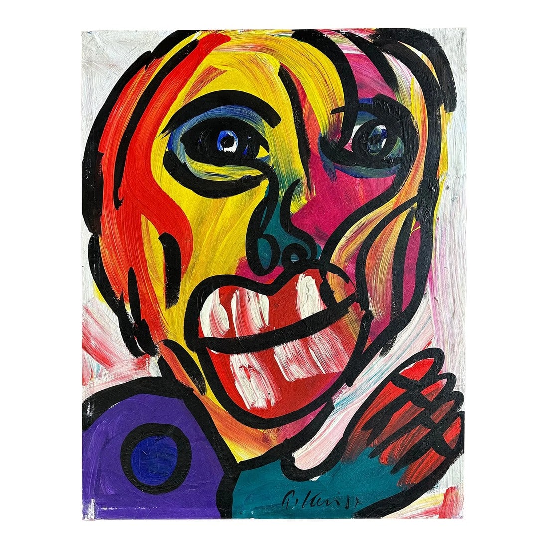 1987 Peter Keil Original Painting: Peter Keil is a German artist that focuses primarily on abstract expressionism. Keil painted with some of the greats including Joan MirÃ³, Pablo Picasso and Andy Warhol, to name a few. This 