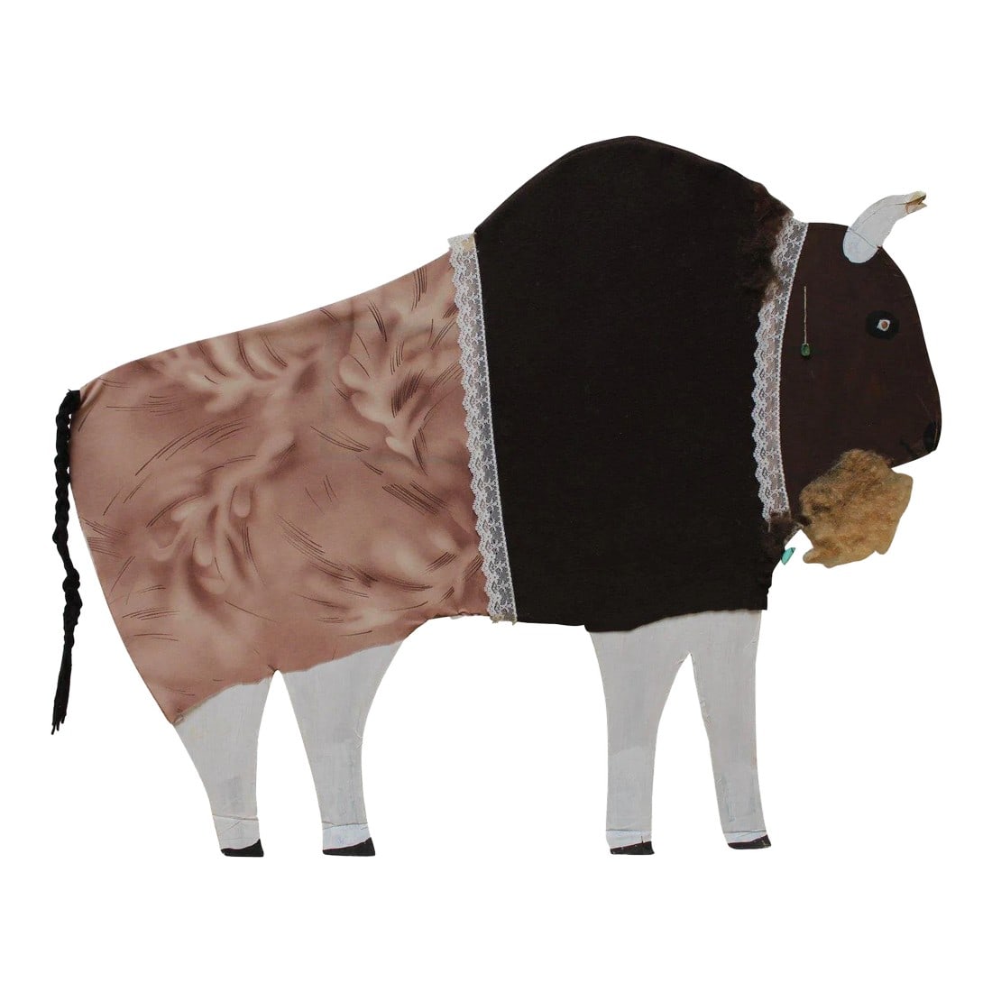 Folk Art Buffalo by Renowned Navajo Artist Mamie Deschille: Mamie Deschillie (1920-2010) was one of the most widely acclaimed of contemporary Navajo folk artists. Her first artistic pieces were sun baked mud toys like those she made as a child, fashioned at