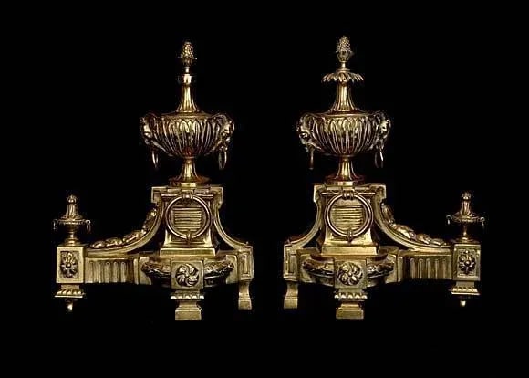 Antique French Bronze Rams Head Chenets - a Pair - 2