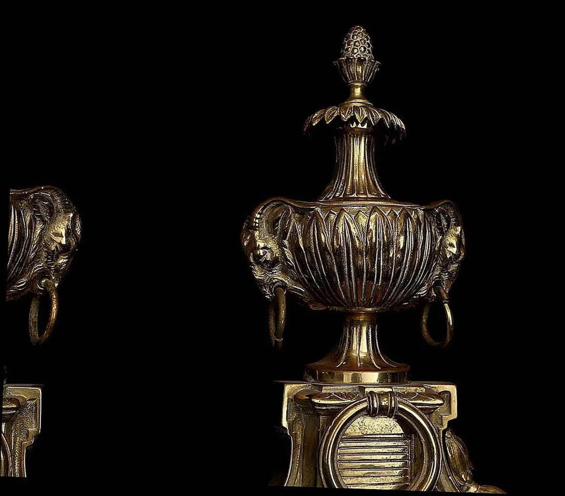Antique French Bronze Rams Head Chenets - a Pair - 3