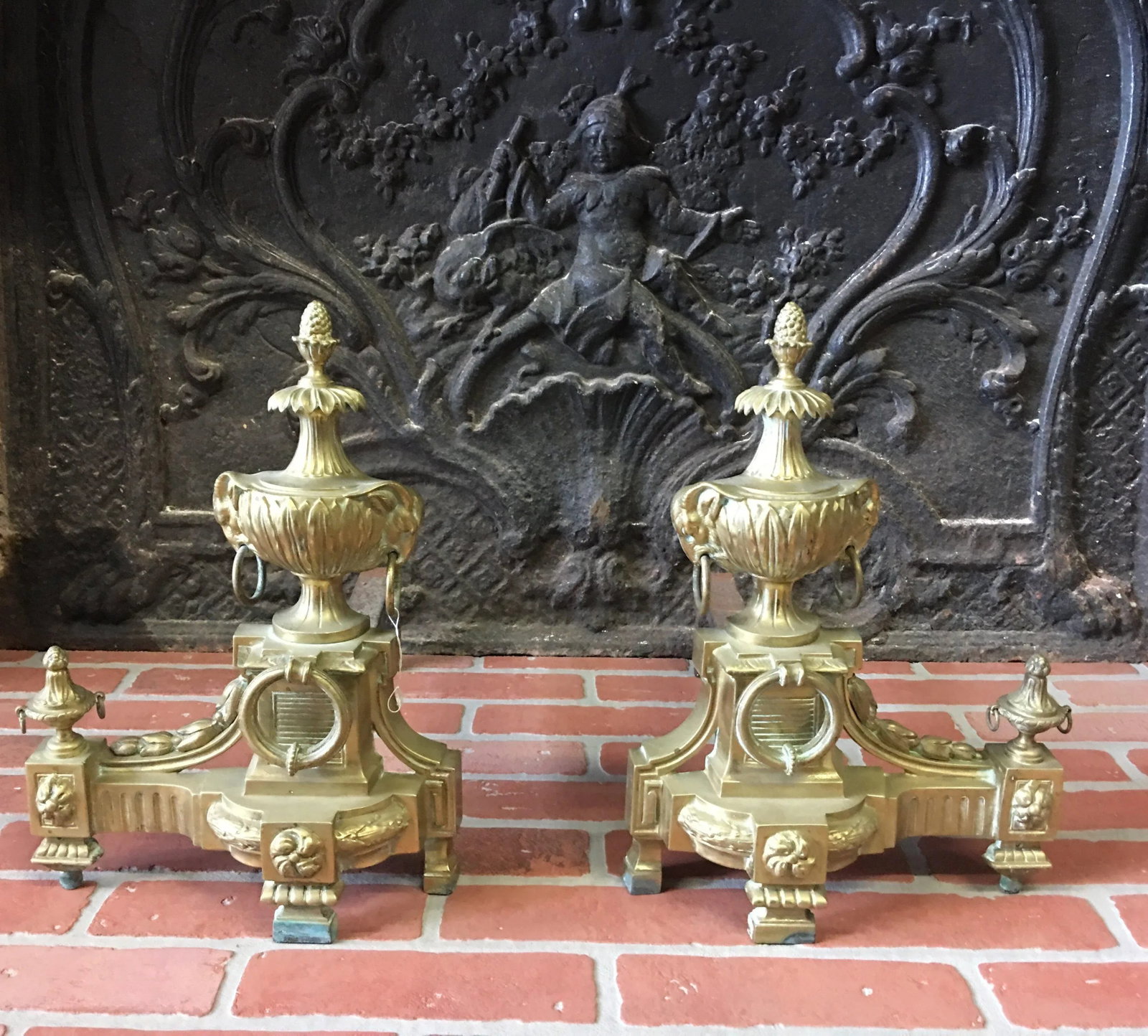 Antique French Bronze Rams Head Chenets - a Pair - 4