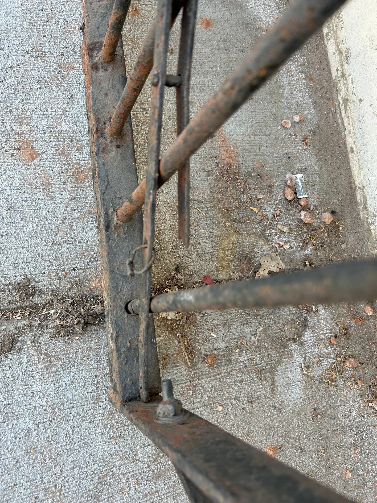 Antique Rustic Wrought Iron Painted Gate - 11