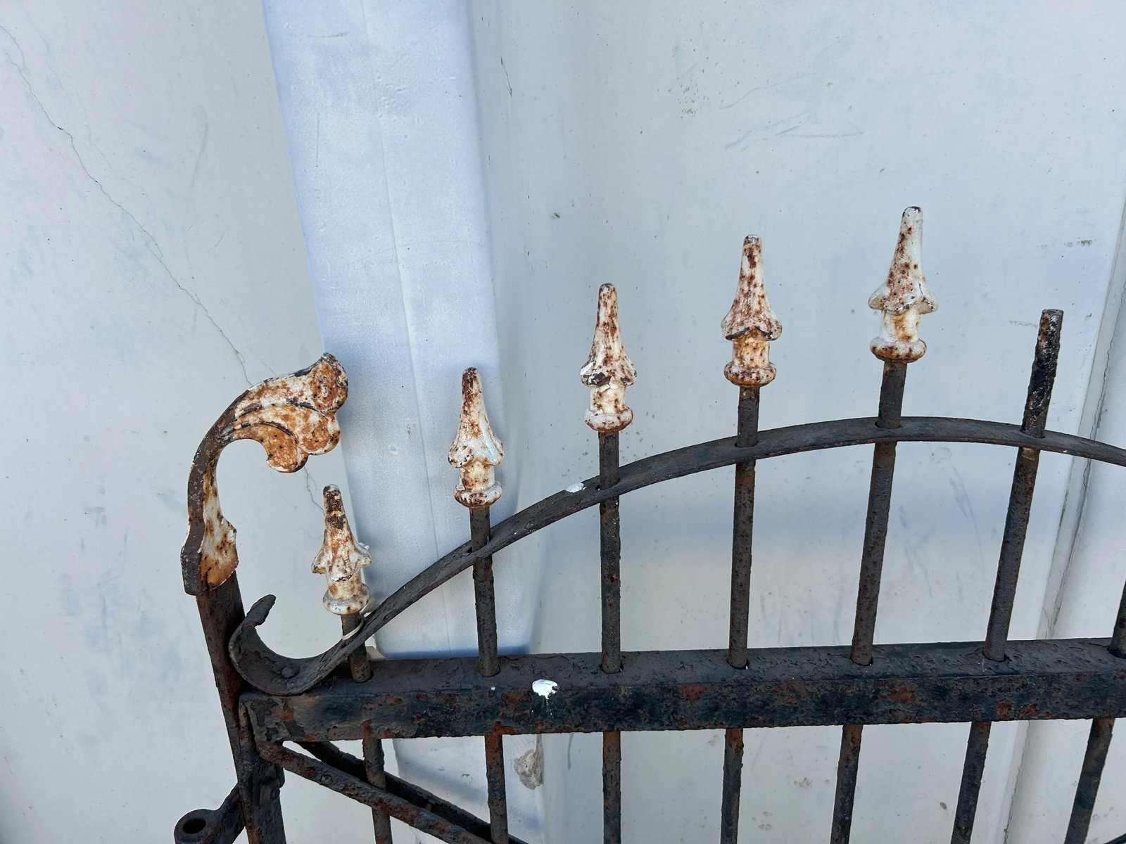 Antique Rustic Wrought Iron Painted Gate - 2