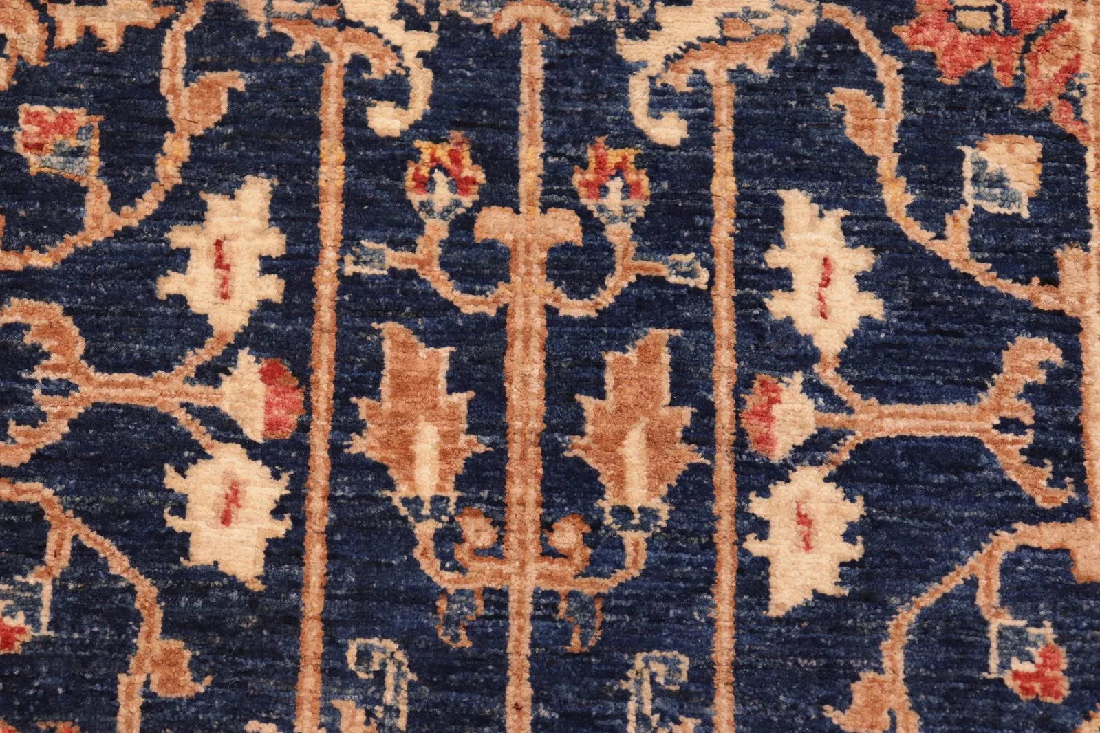 Shabby Chic Ziegler Blue Brown Hand-Knotted Wool Rug - 5'0'' X 6'10'' - 6