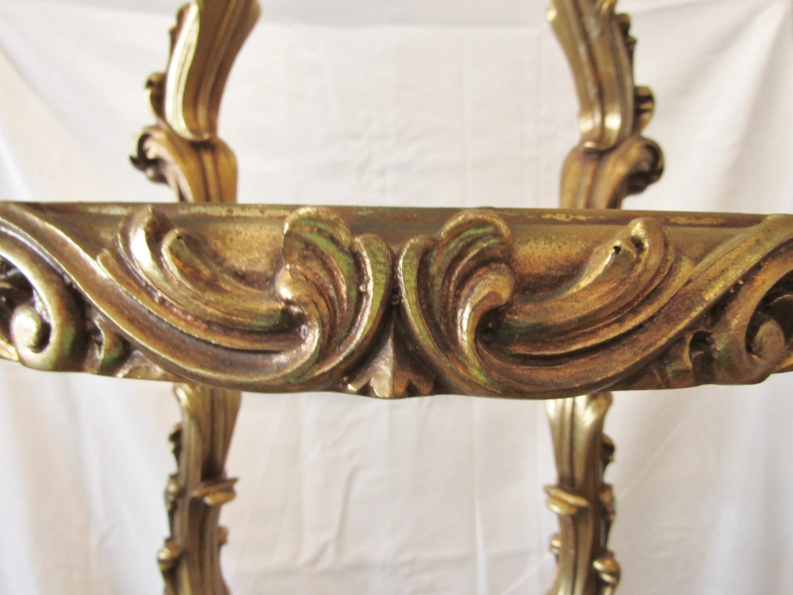 1960s Vintage Hollywood Regency Gold Italian Rococo Style 4 Tier Etagere Display Stand - 10