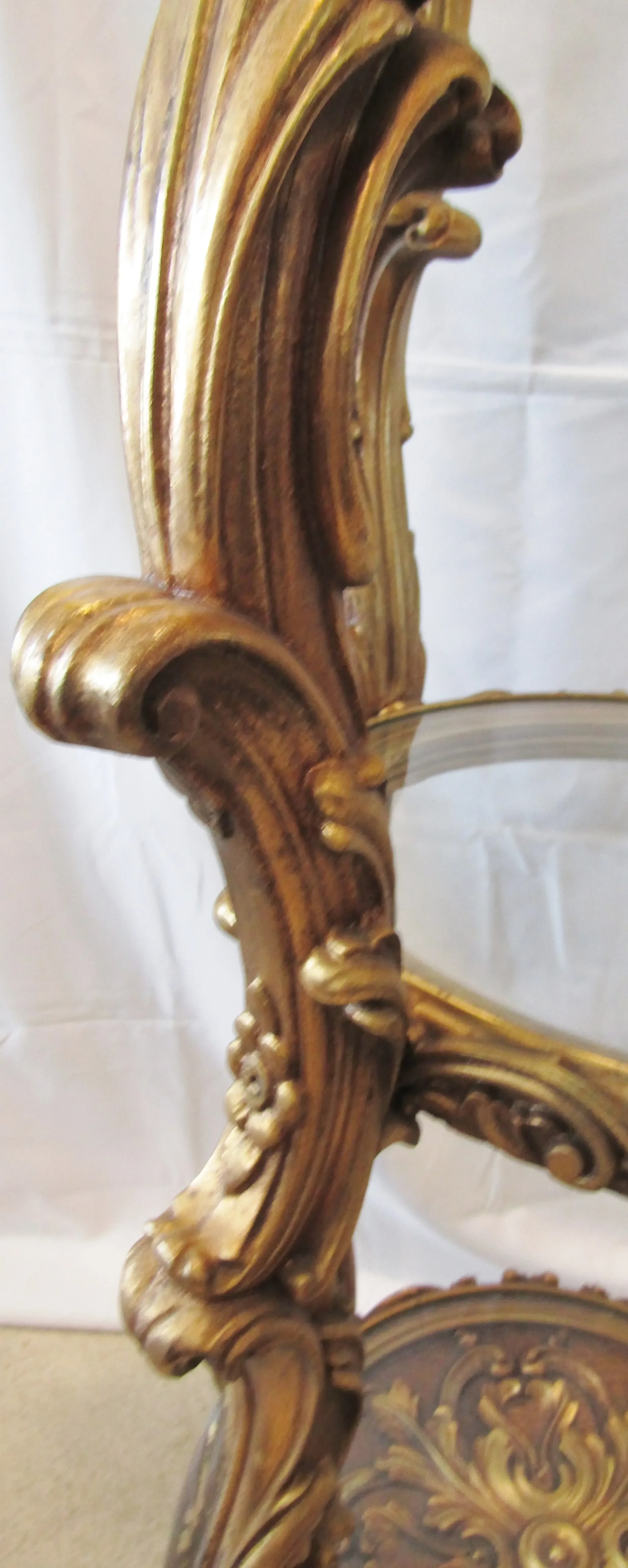 1960s Vintage Hollywood Regency Gold Italian Rococo Style 4 Tier Etagere Display Stand - 8