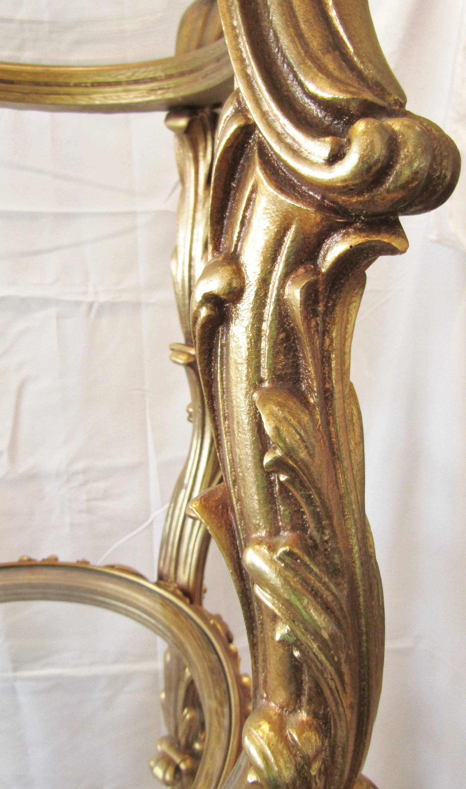 1960s Vintage Hollywood Regency Gold Italian Rococo Style 4 Tier Etagere Display Stand - 9