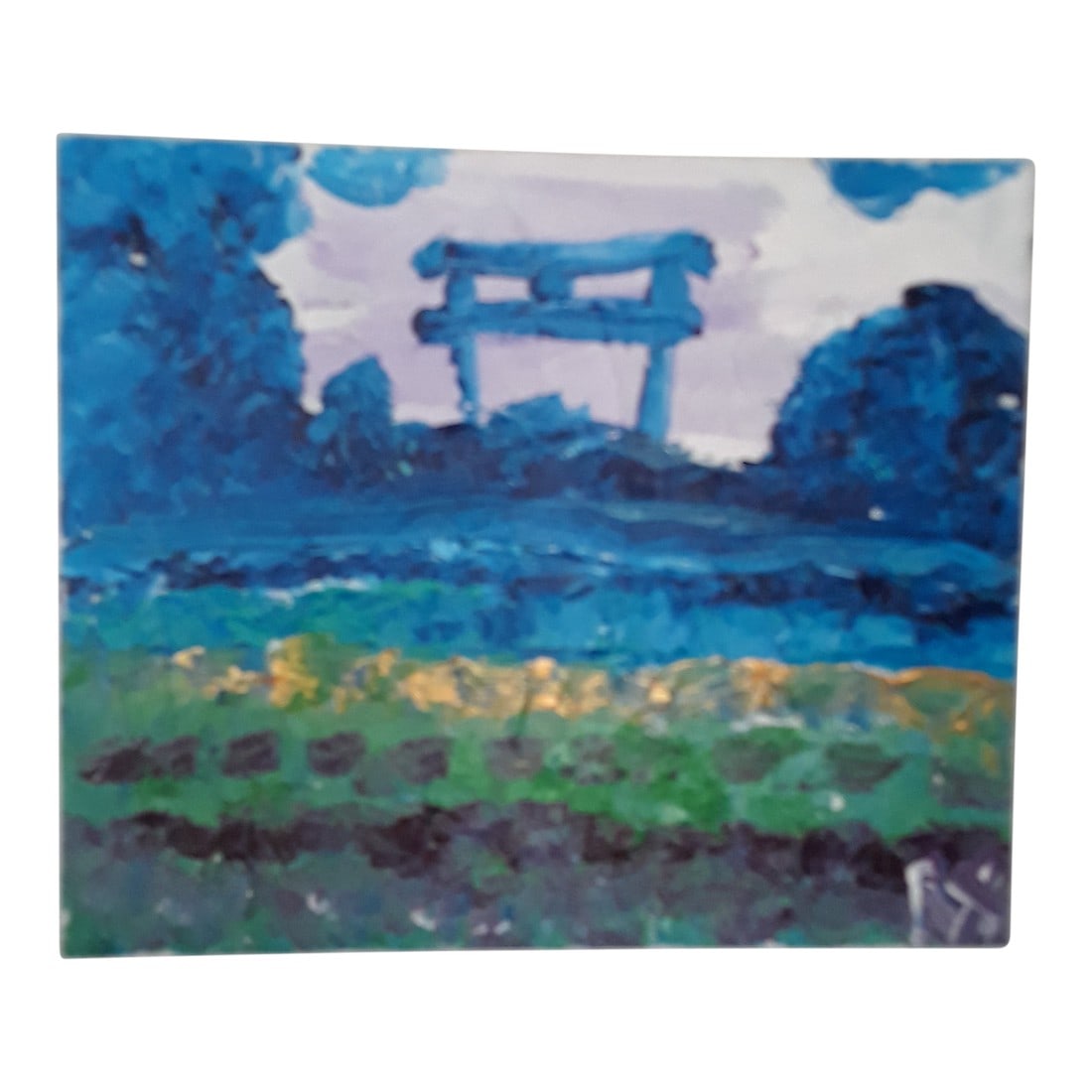 Robert Sundholm "The Garden" Original Painting: Acrylic on canvas landscape by contemporary New Jersey artist Robert Sundholm who was named one of the Top 10 Standouts from the New York City's world-renown Outsider Art Fair in January 2017 by the