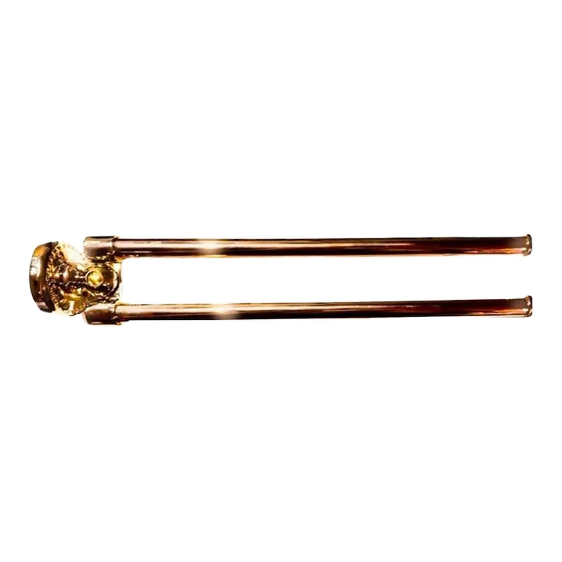 Vintage Dornbracht Princesse Collection 2-Tier Swivel Towel Bar, Gold-Plated, Germany: Dornbracht Princesse Collection 2-Tier Swivel Towel Bar, Gold-plated, Germany. Rare. Open box, never installed from iconic 1970-80s Princesse collection Dimensions Height: 18 in (45.72 cm) Width: 3