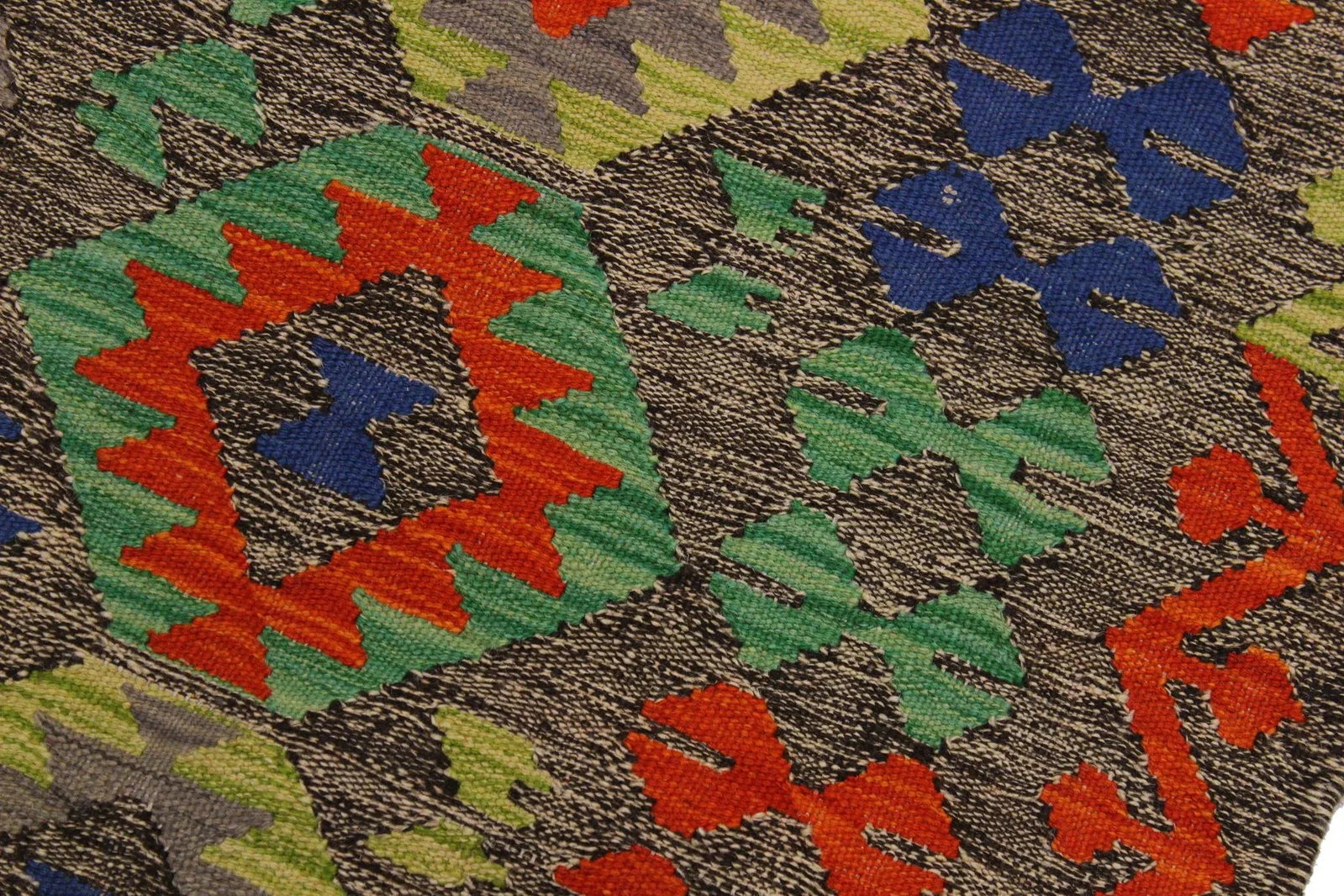 Tribal Kilim Brown/Orange Hand-Woven Wool Rug- 2'7 X 4'2 - 4