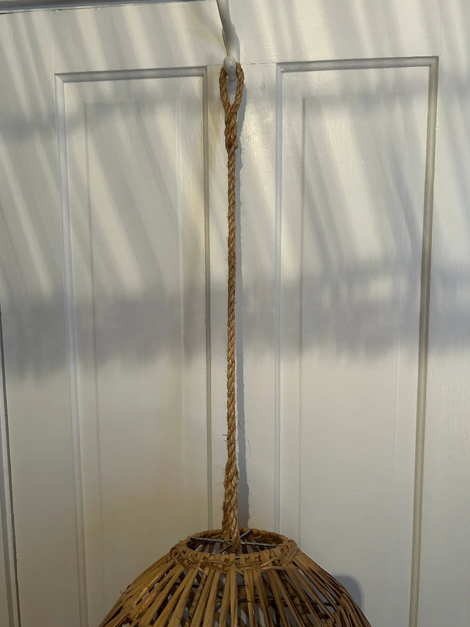 Large Rattan Bell Shaped Pendant Chandelier by Dovetail Furniture L A - 6