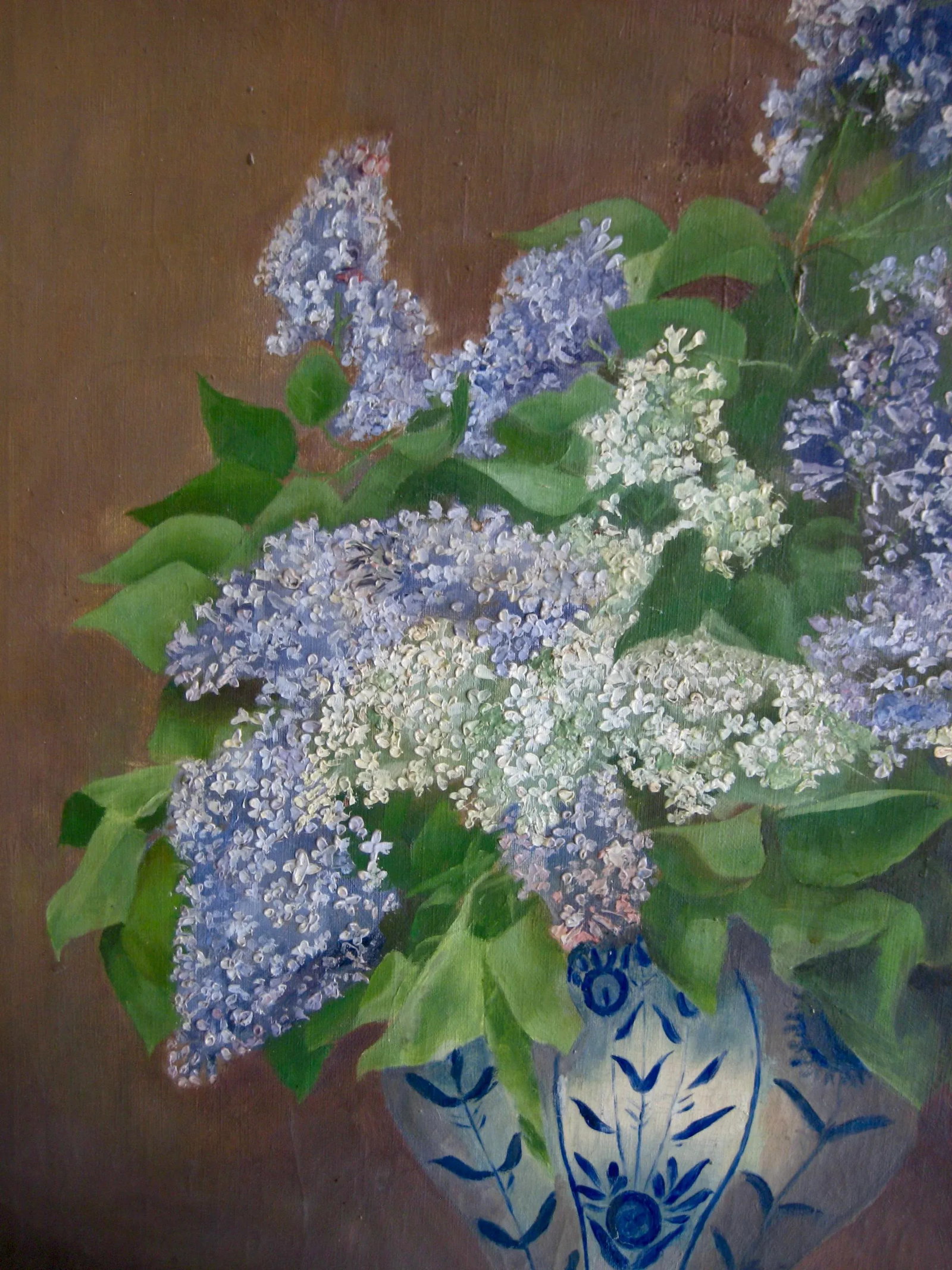 Still Life Glycine in a Vase Oil Painting 19th Century, Framed - 7