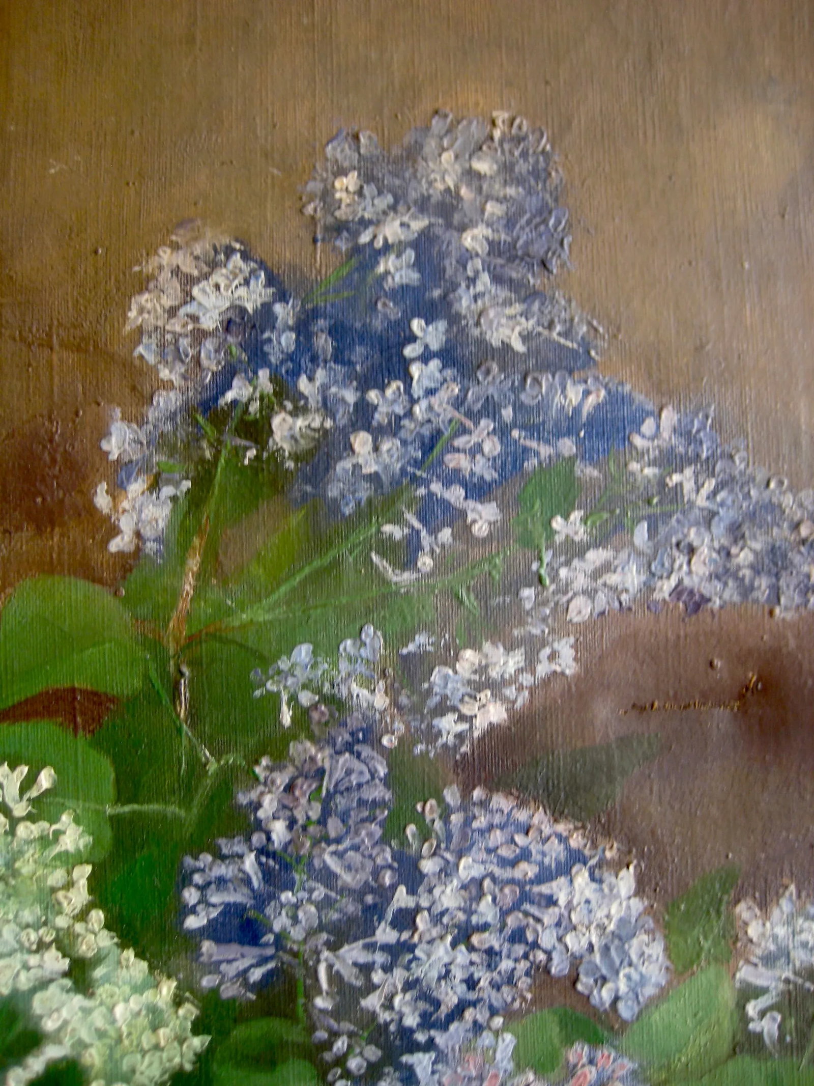 Still Life Glycine in a Vase Oil Painting 19th Century, Framed - 9