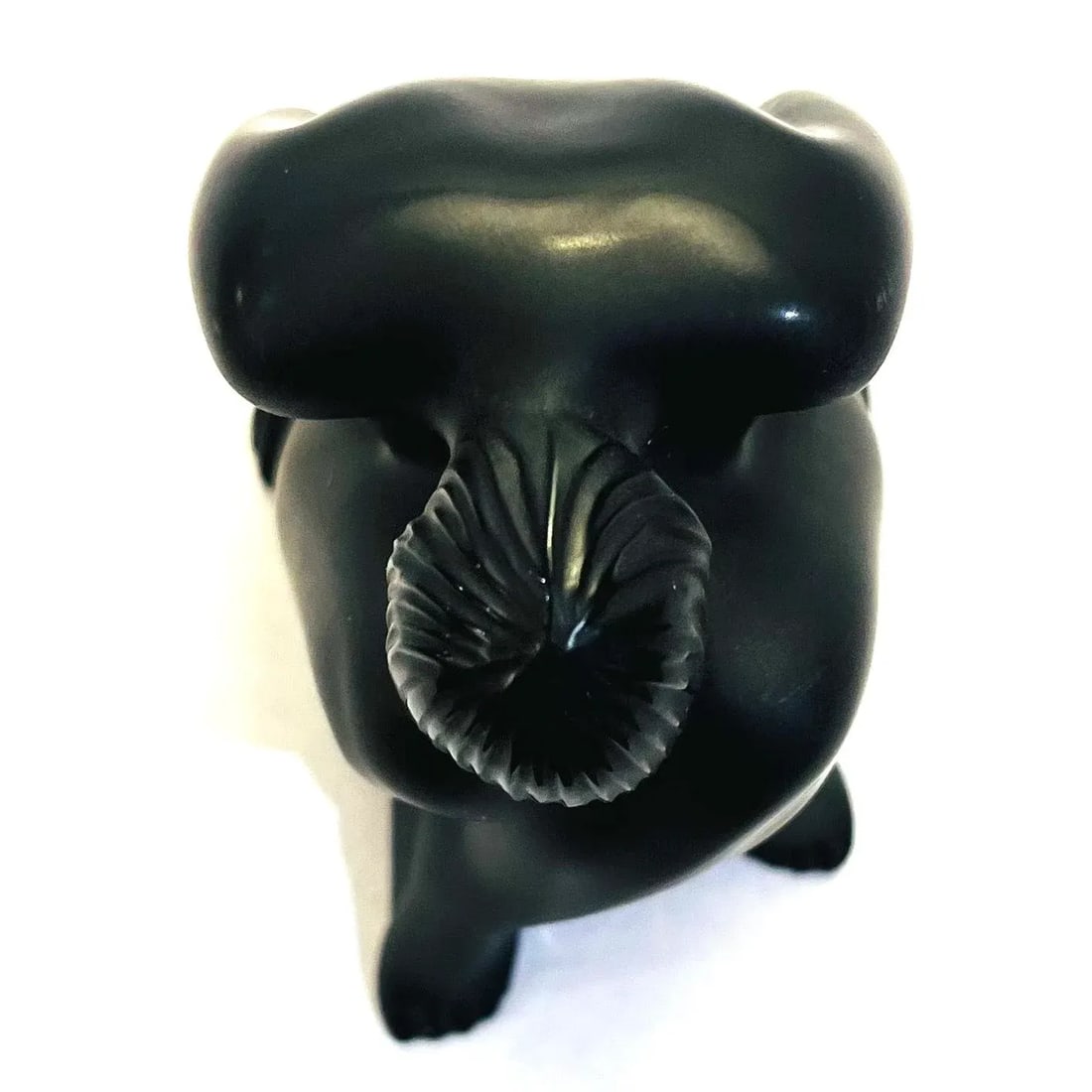 1990s Lalique Nu Assis Noir - Yoga Pose Figure - Original Box - 9