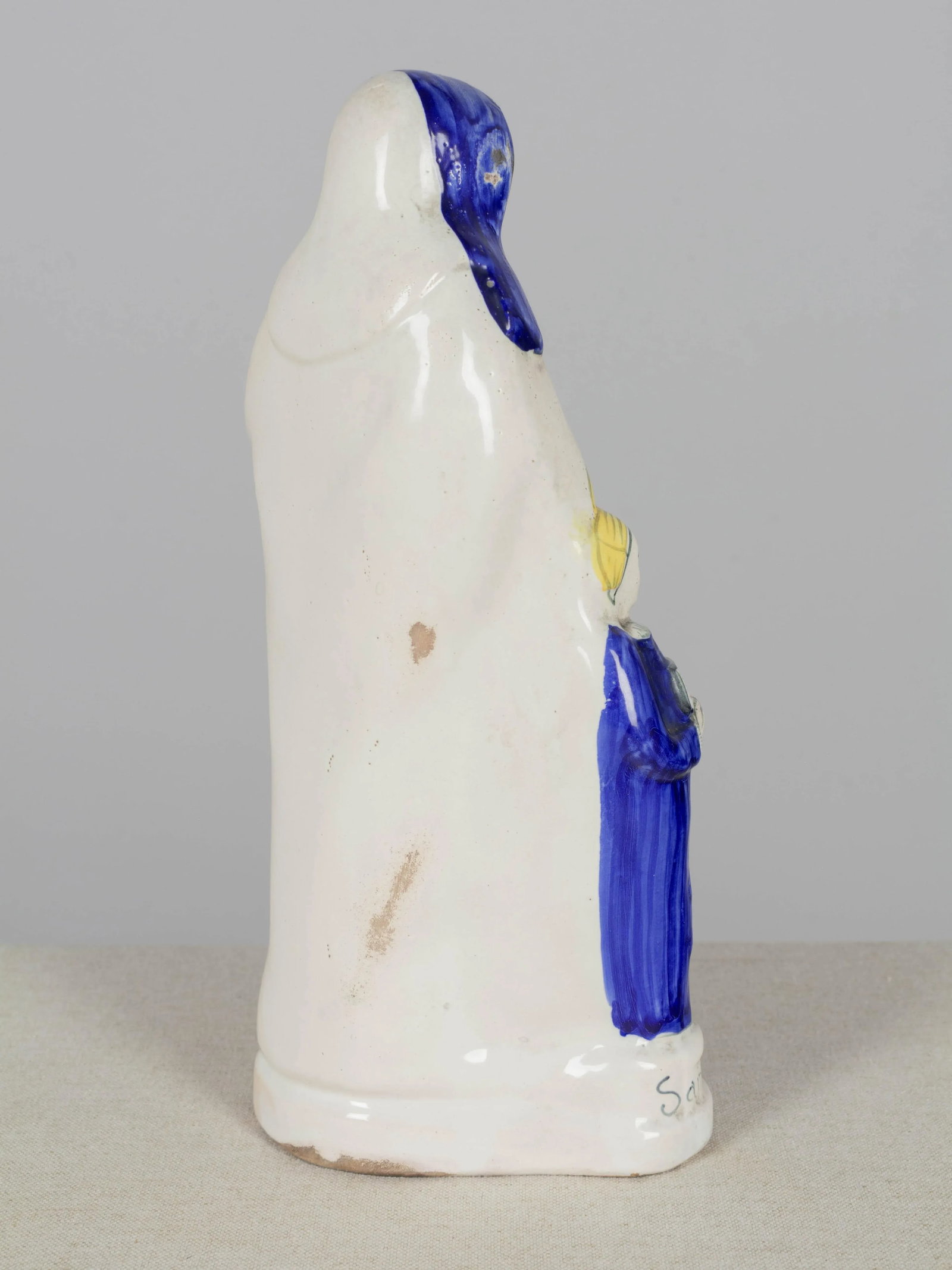 French Henriot Quimper Faience Statue of Virgin Mary & St. Anne - 3
