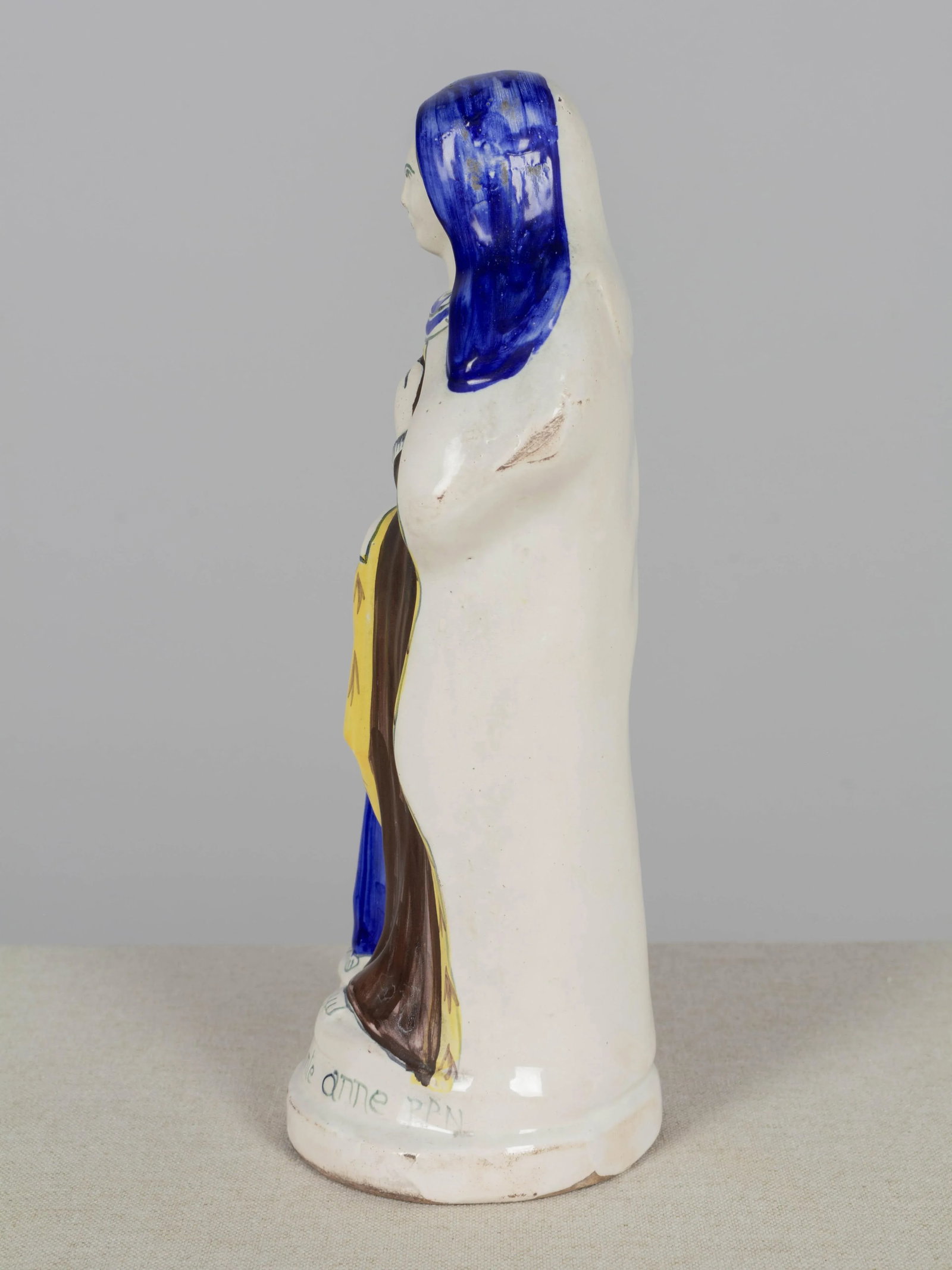 French Henriot Quimper Faience Statue of Virgin Mary & St. Anne - 8