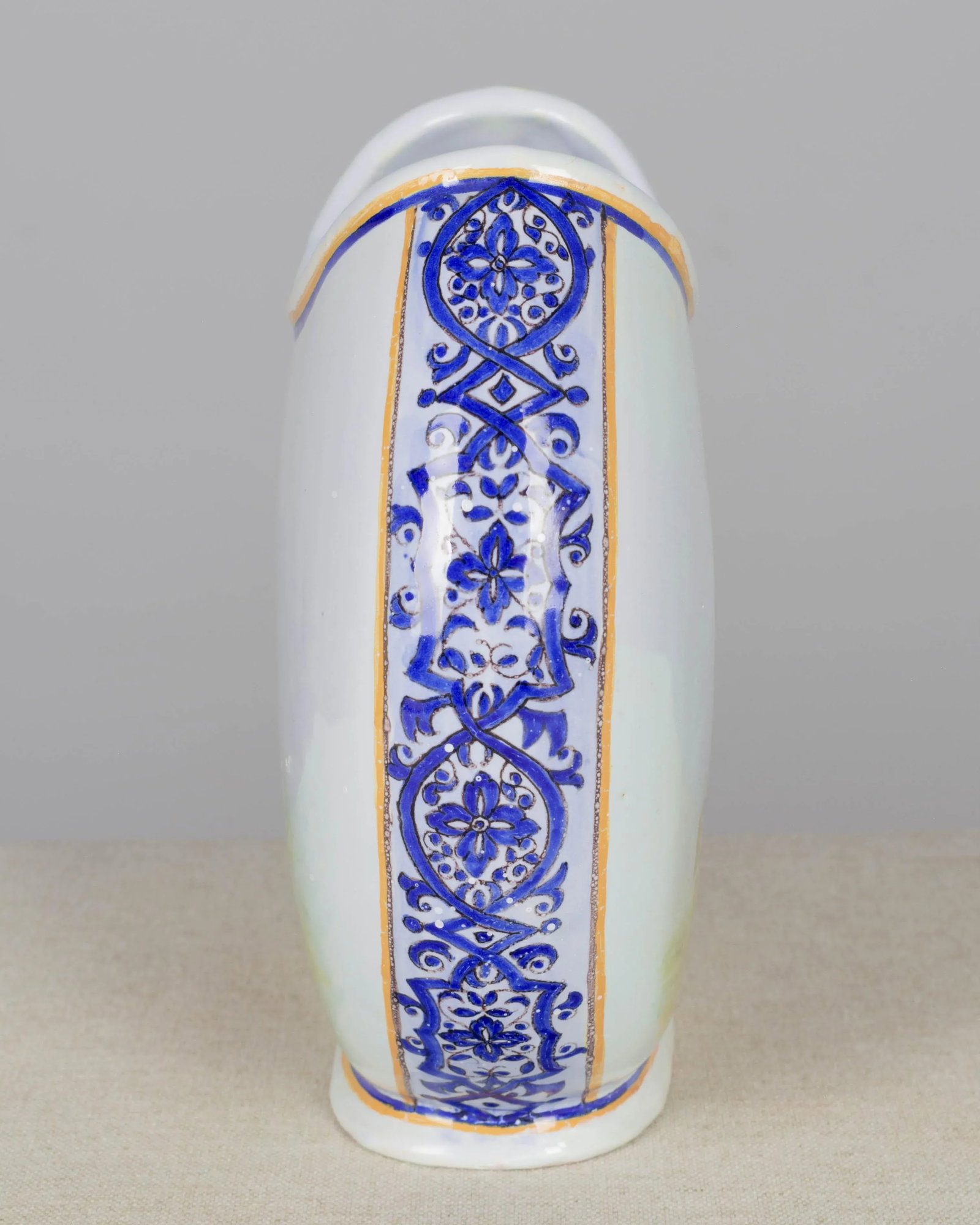 French Quimper Porquier Beau Faience Vase - 2