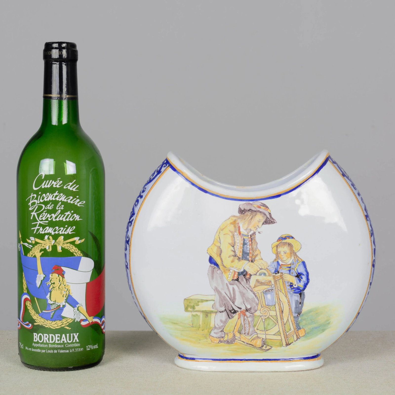 French Quimper Porquier Beau Faience Vase - 9